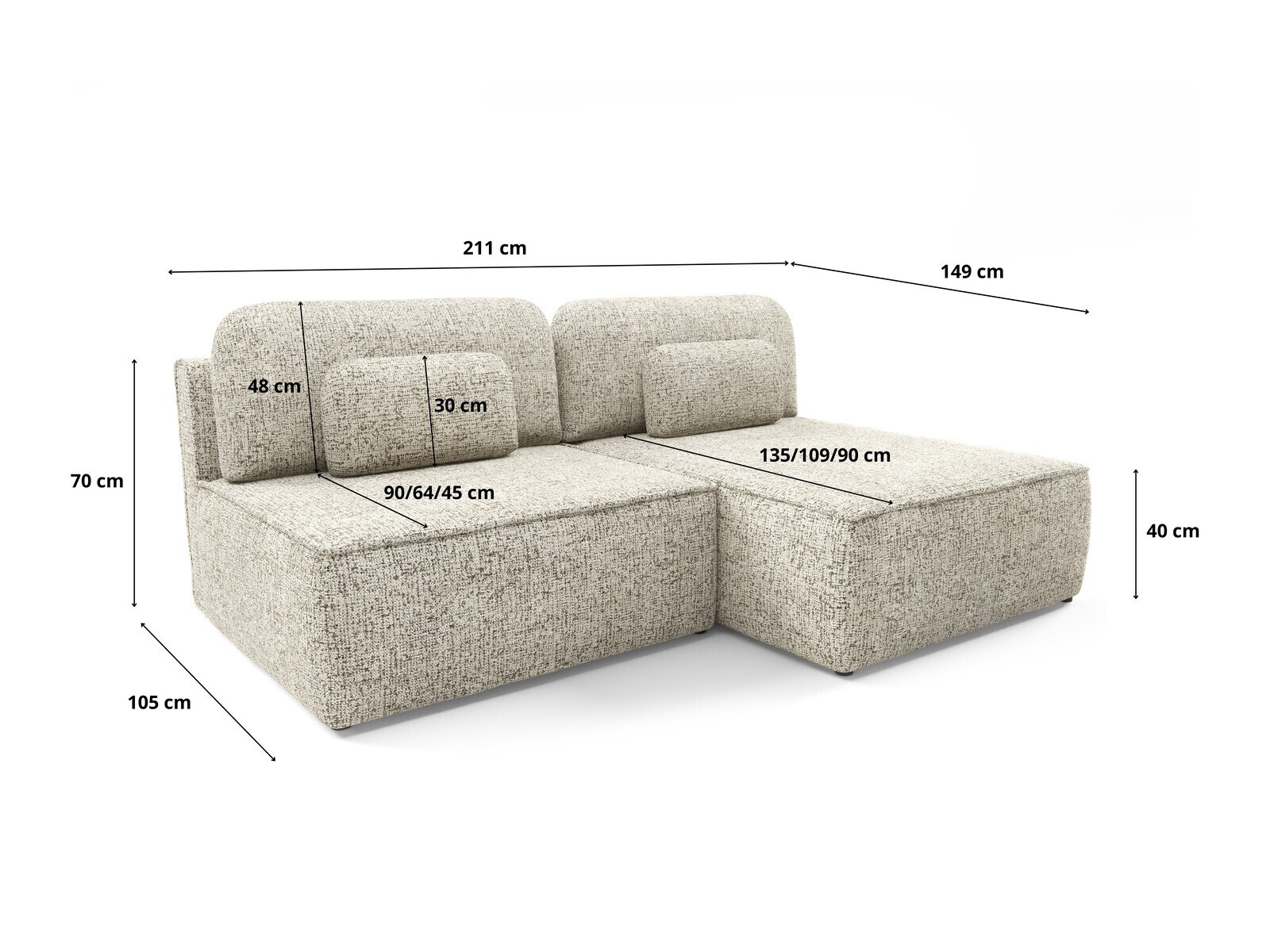 Hjørnesofa Franklin 215 (Bella 80)