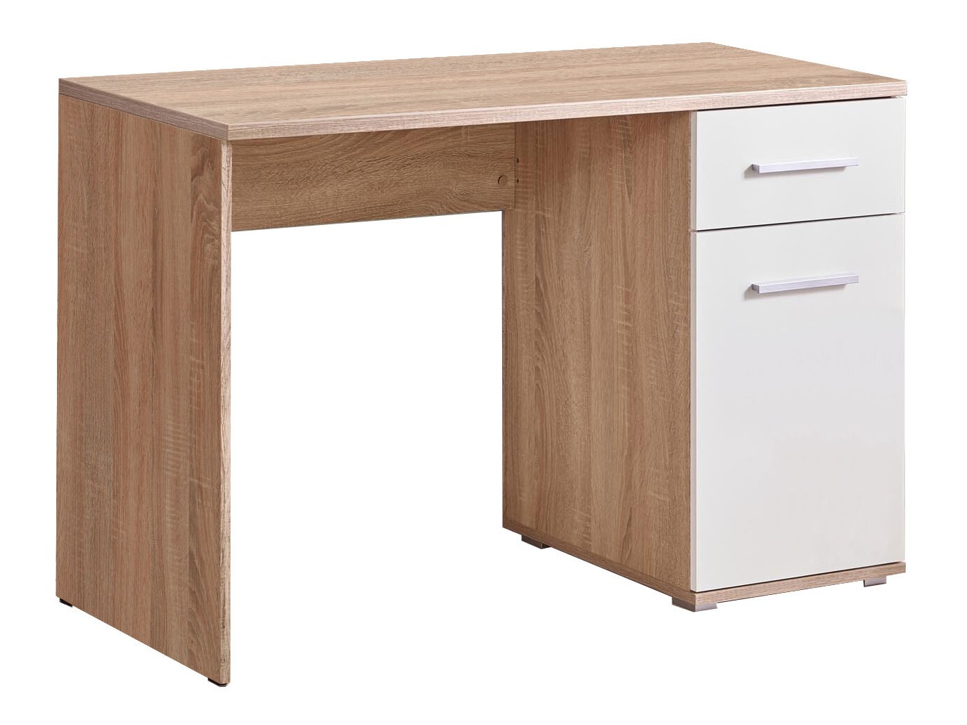 Skrivebord Cirveso 114 (Sonoma eg + Glansfuld hvid)