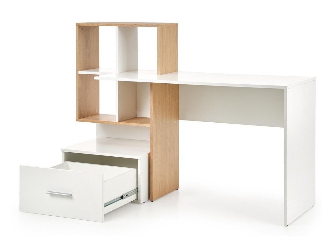 Skrivebord Houston 826 (Hvid + Gylden eg)