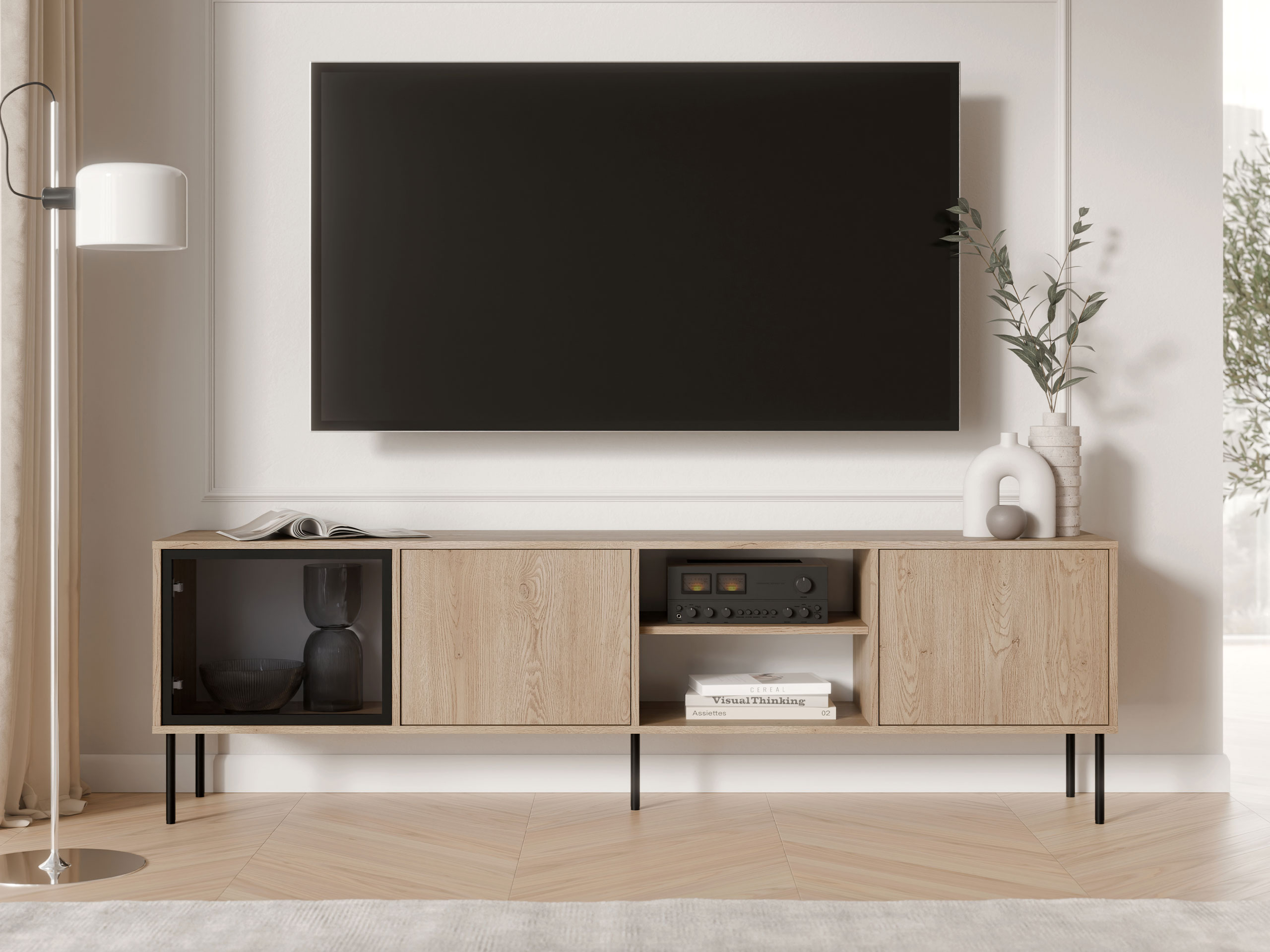 TV-bord Merevai 103 (Egetræ)