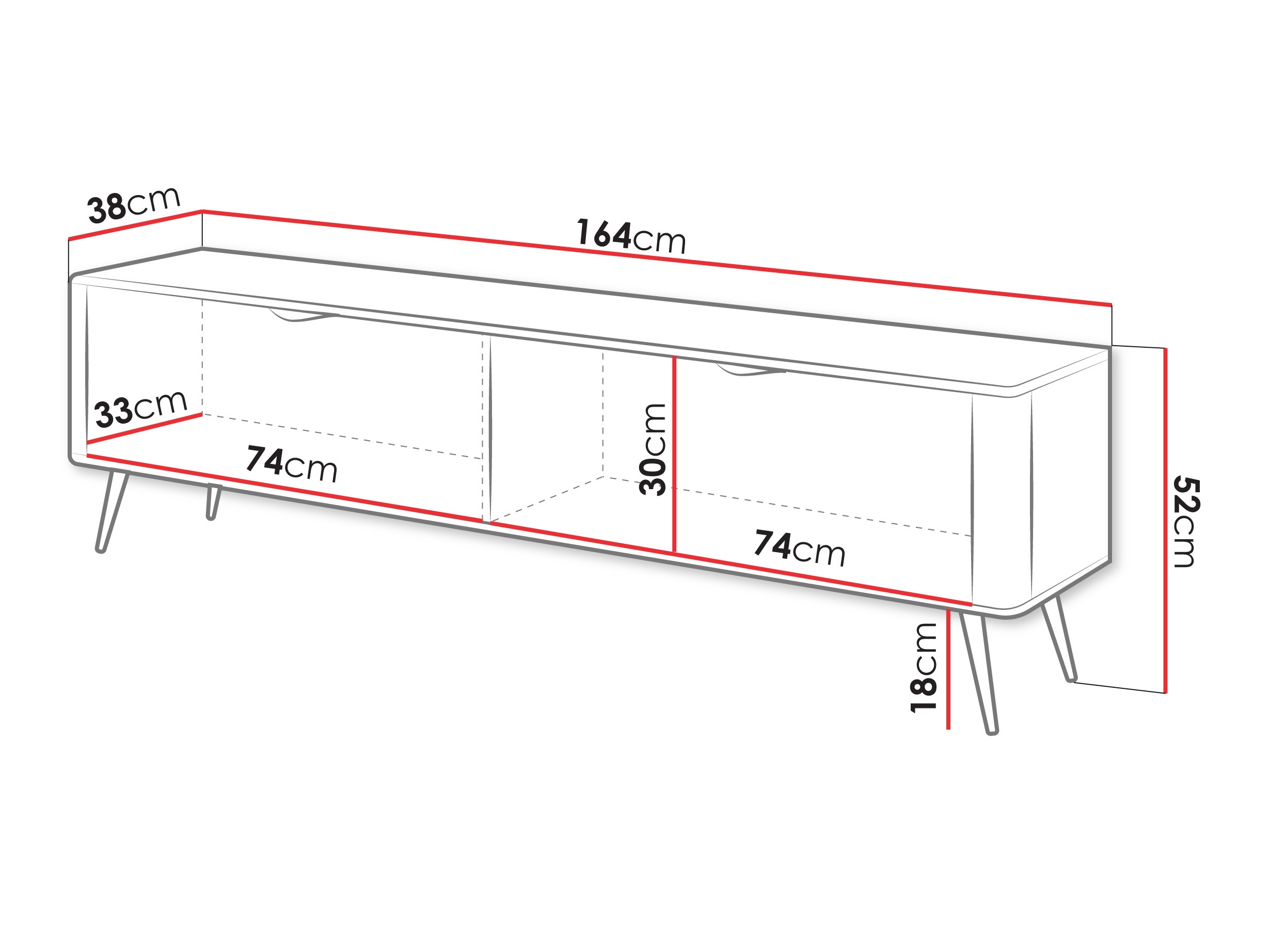 TV-bord Lectum (Grafit)