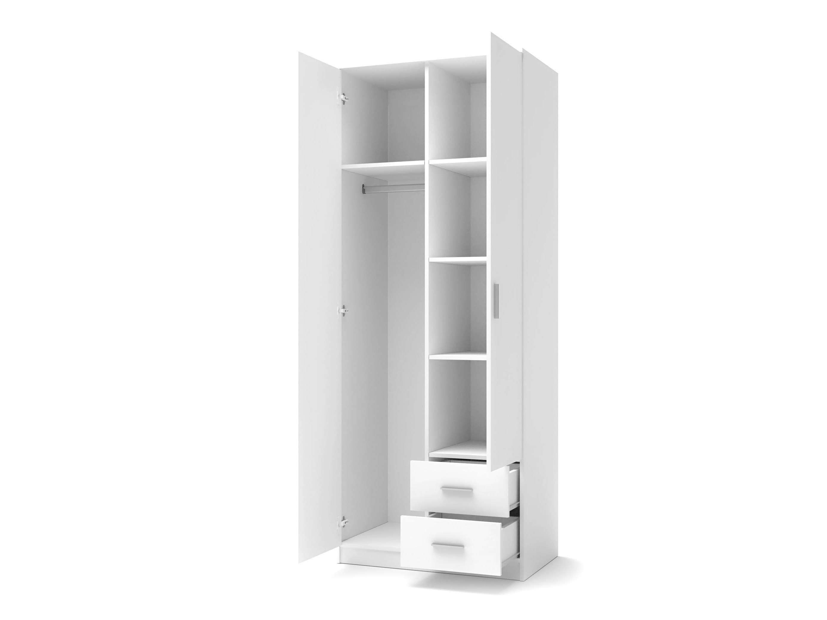 Garderobeskab Cirveso 112 (Hvid + Glansfuld hvid)