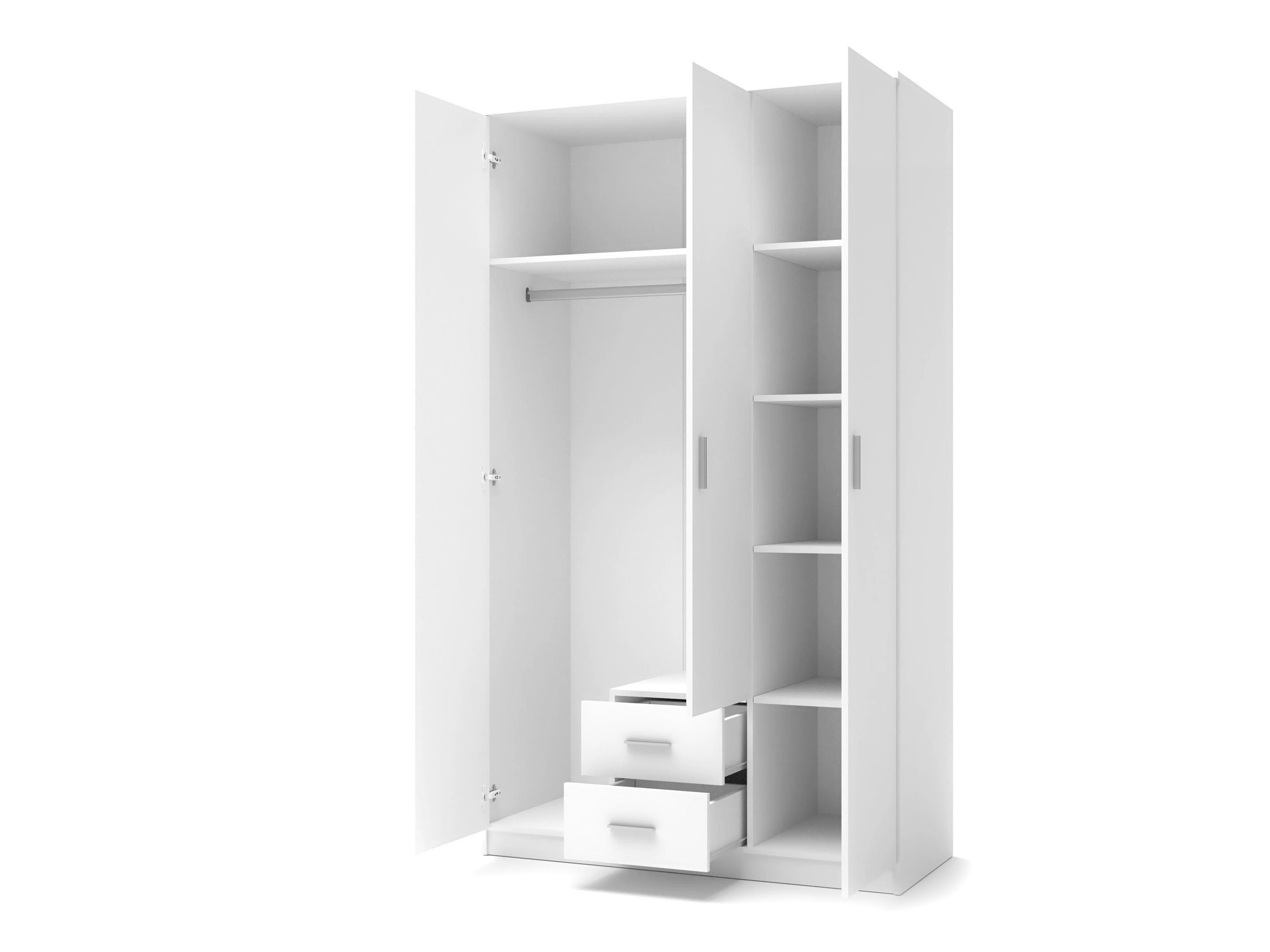 Garderobeskab Cirveso 113 (Hvid + Glansfuld hvid)