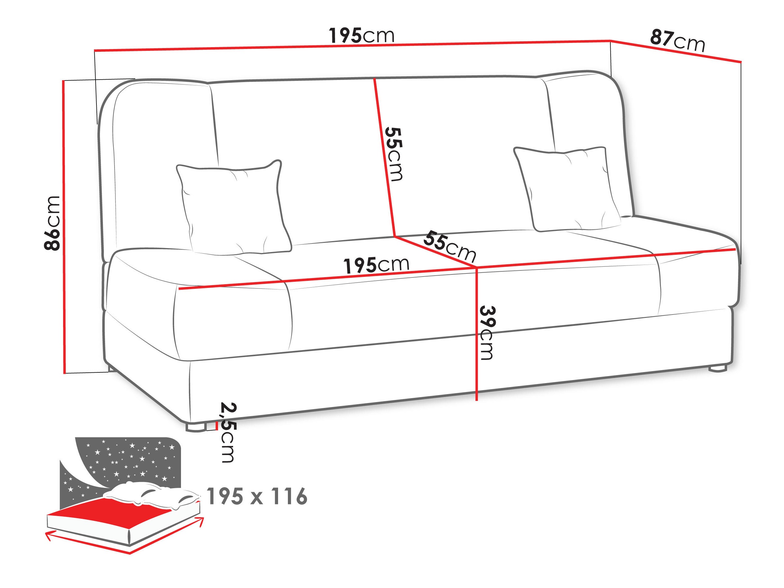 Sovesofa Comfivo Cera (Lawa 05)
