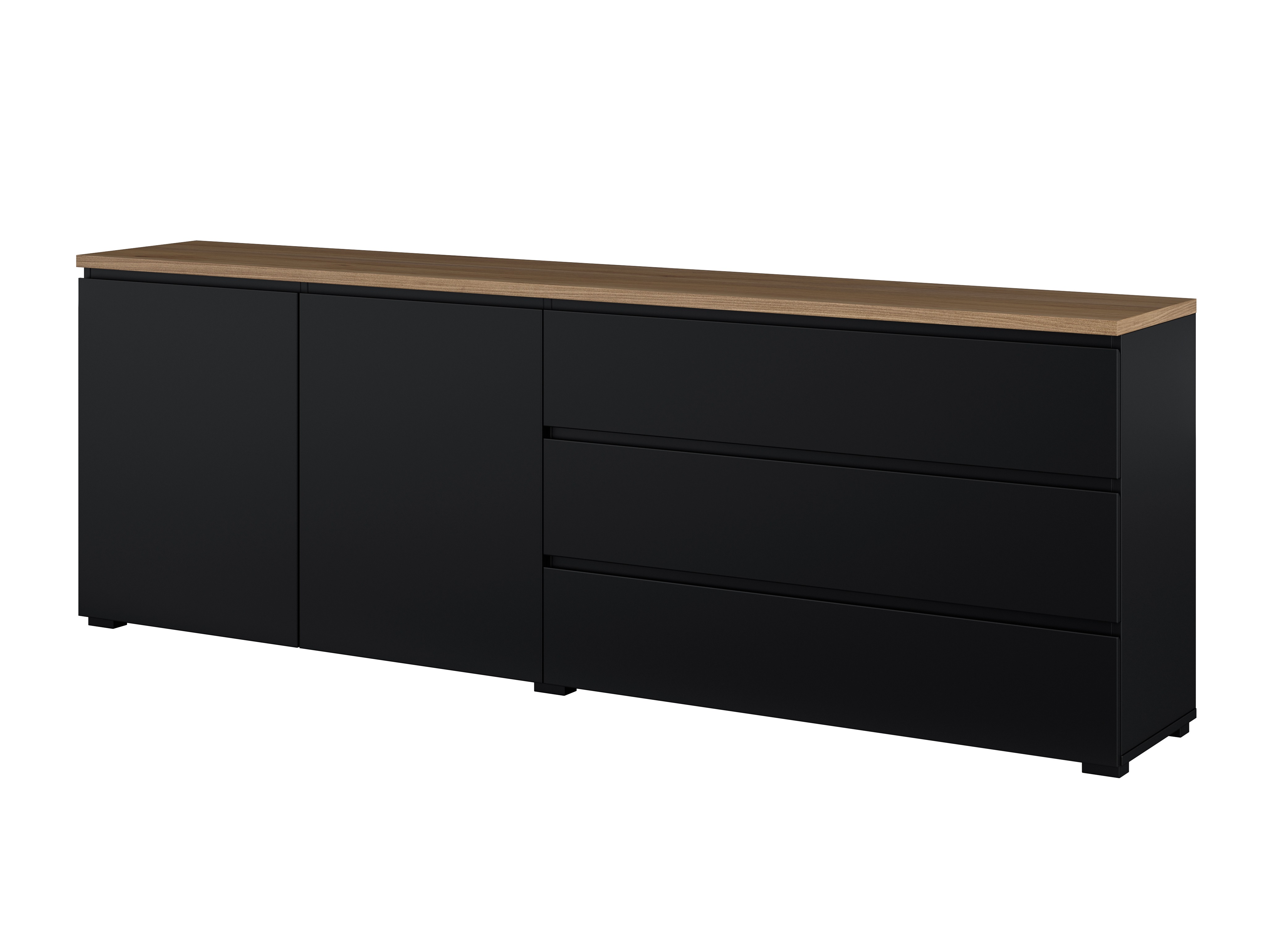 Kommode Baletu 107 (Sort + Egetræ)