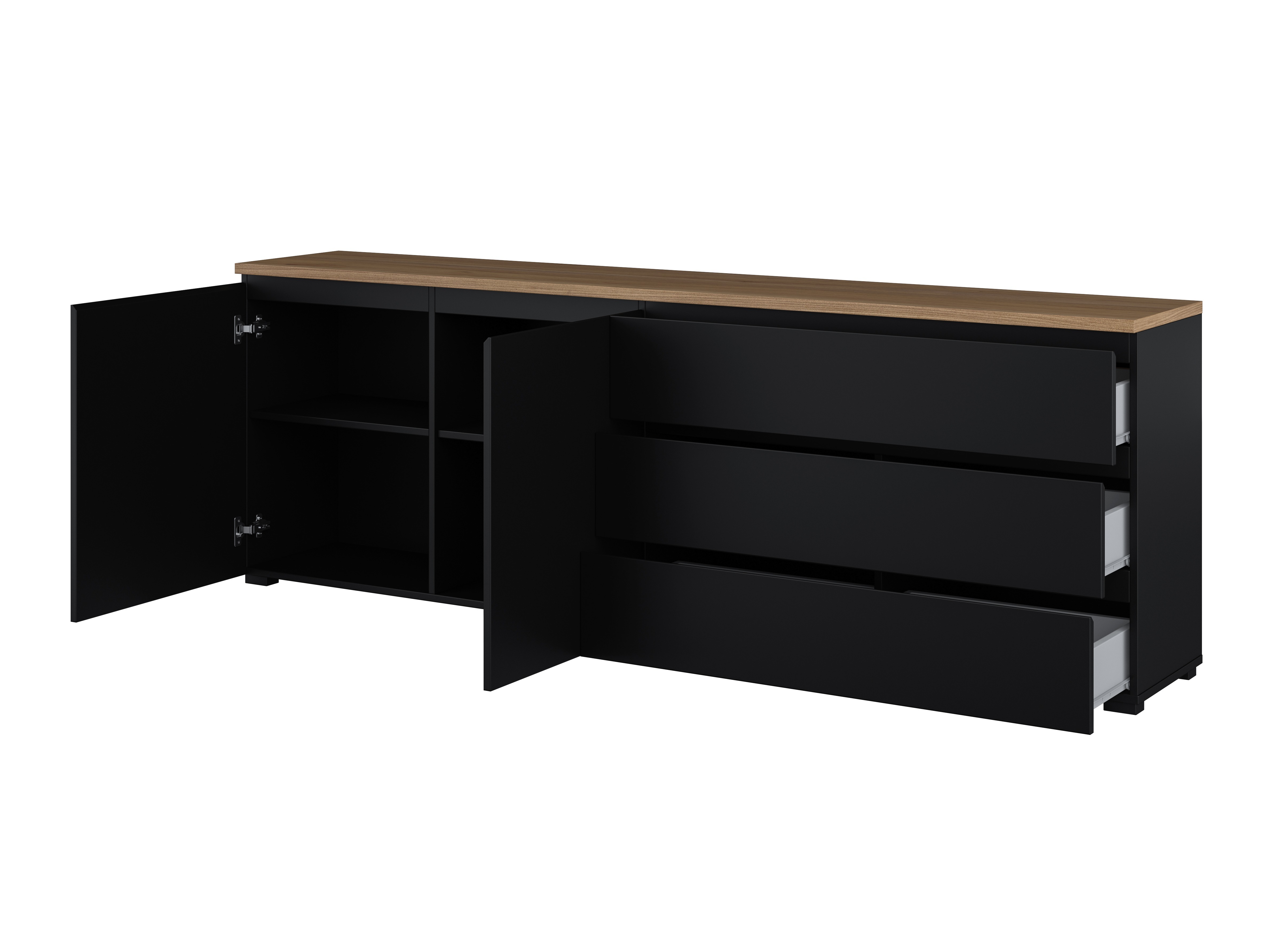 Kommode Baletu 107 (Sort + Egetræ)