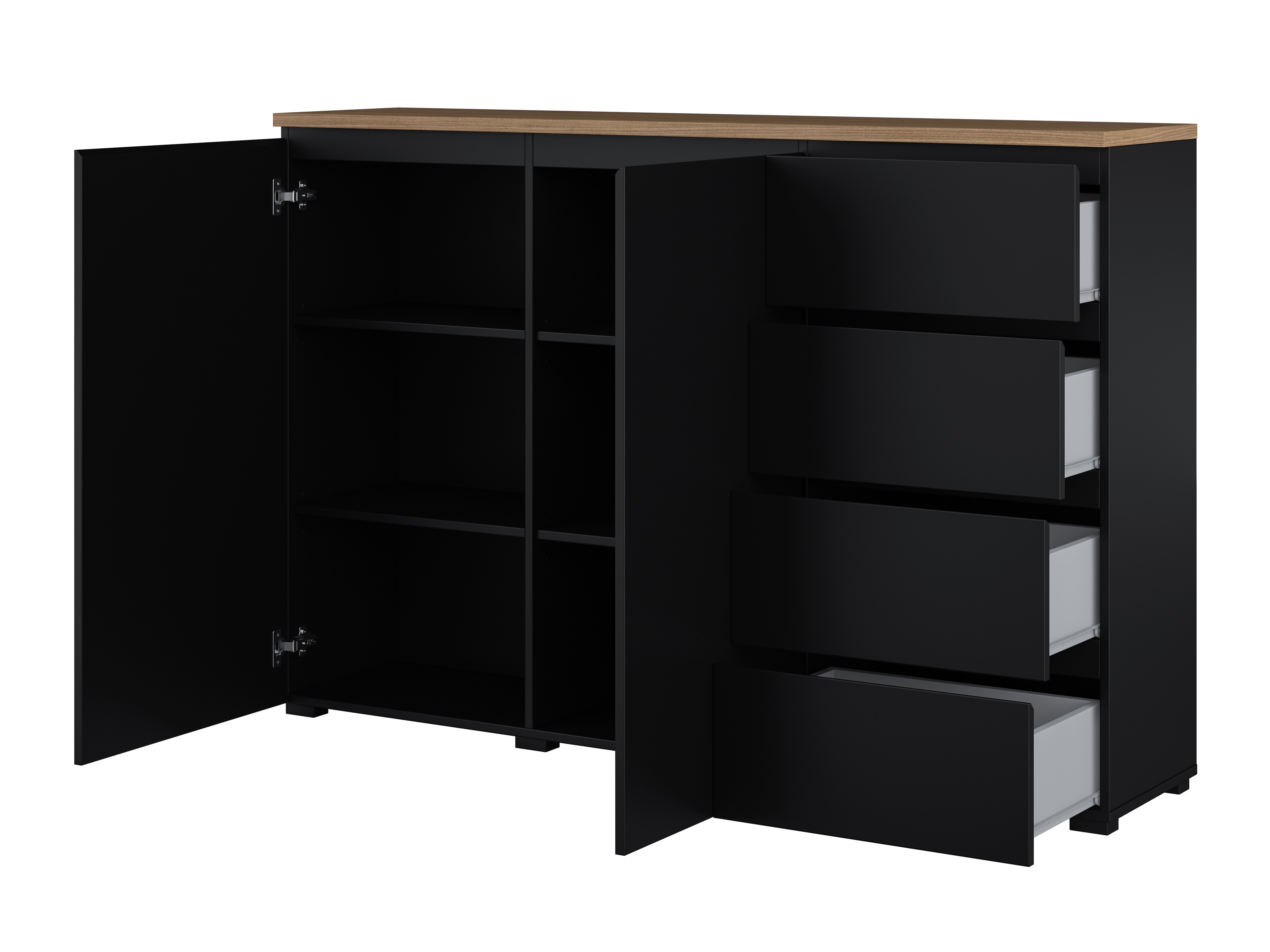 Kommode Baletu 109 (Sort + Egetræ)