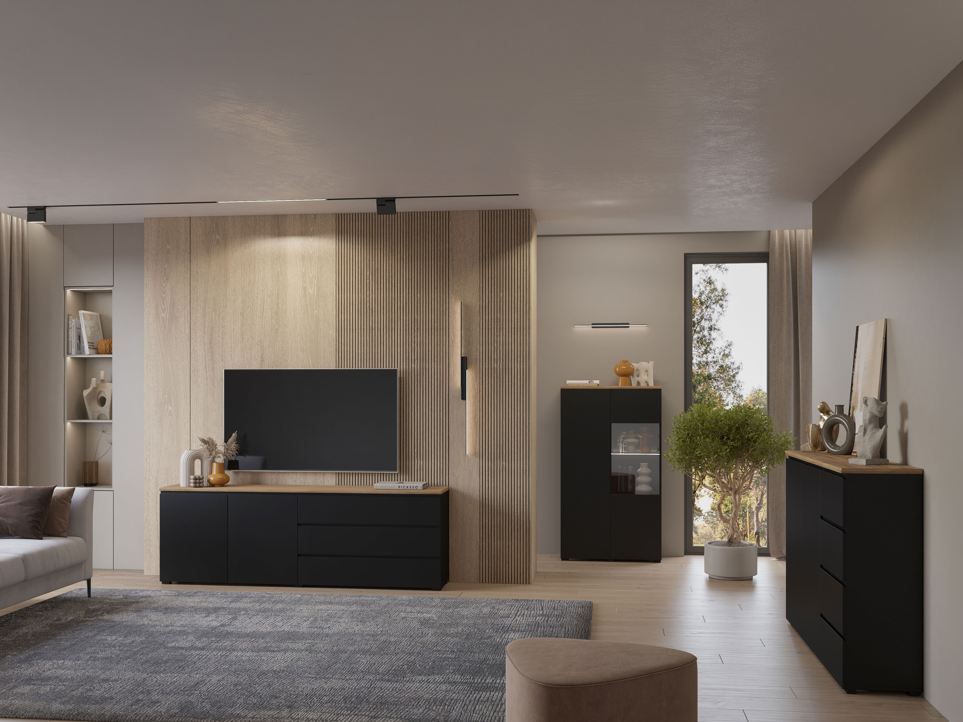 Kommode Baletu 109 (Sort + Egetræ)