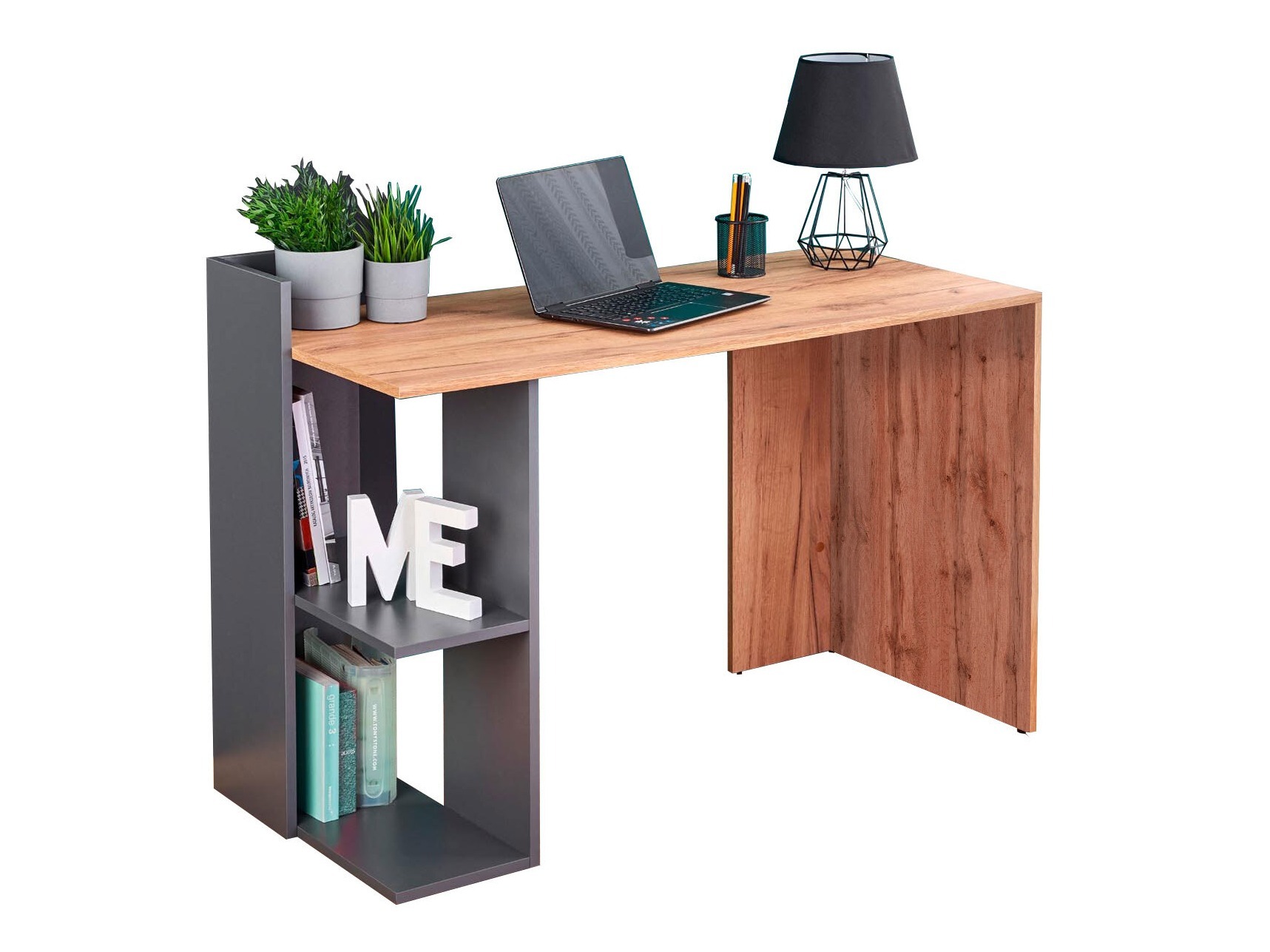 Skrivebord Houston 825 (Egetræ + Antracit)