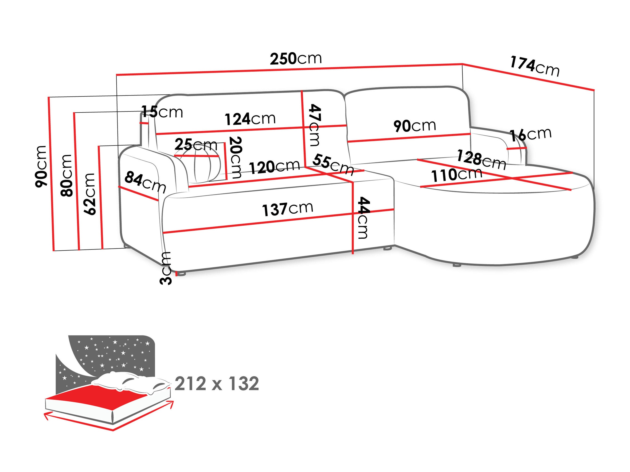 Hjørnesofa Comfivo Popis (Flow 22)
