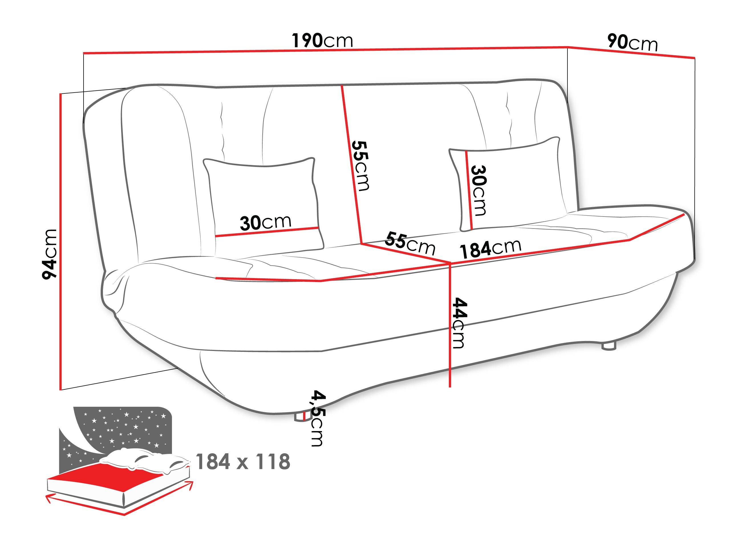 Sovesofa Comfivo Cervus (Bella 05)
