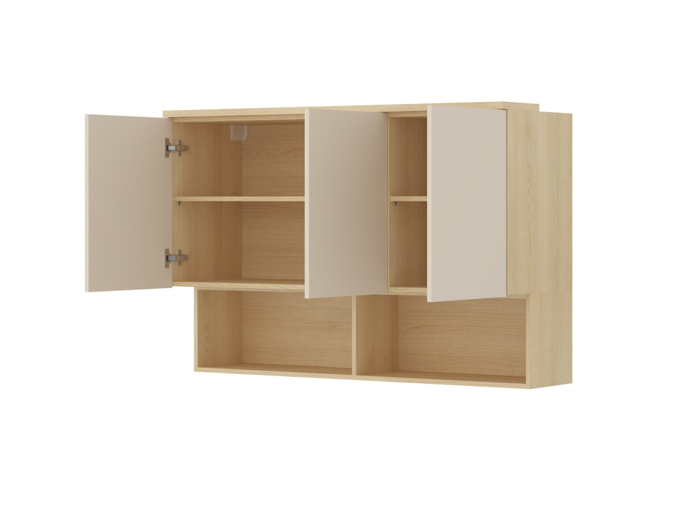Vægskab Nolcala 104 (Egetræ + Beige)