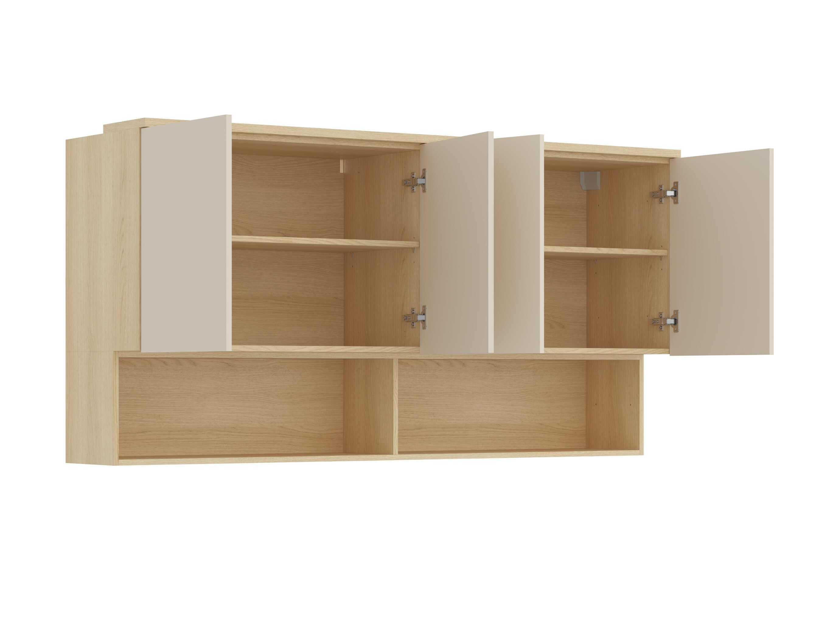 Vægskab Nolcala 105 (Egetræ + Beige)