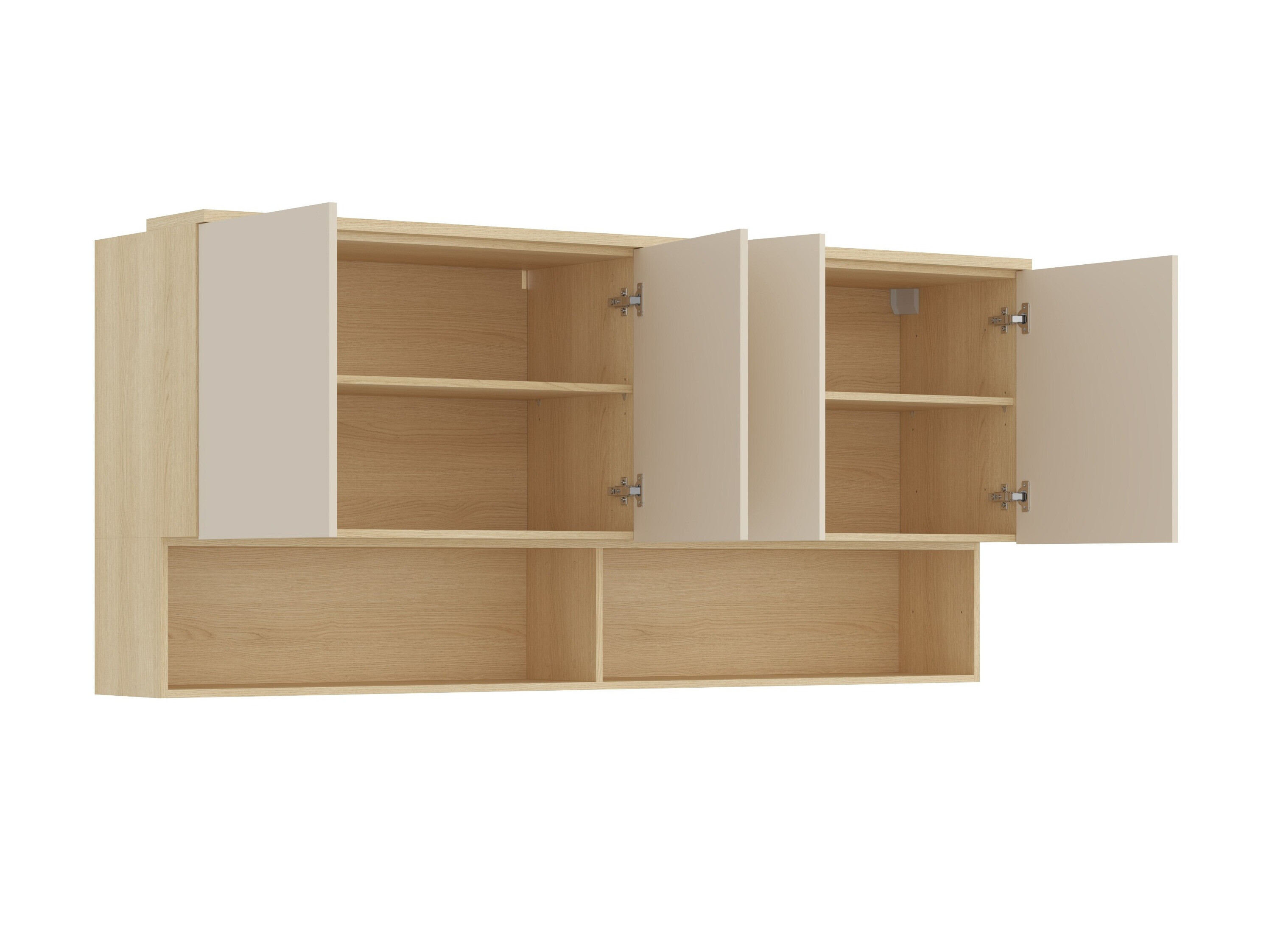 Vægskab Nolcala 106 (Egetræ + Beige)