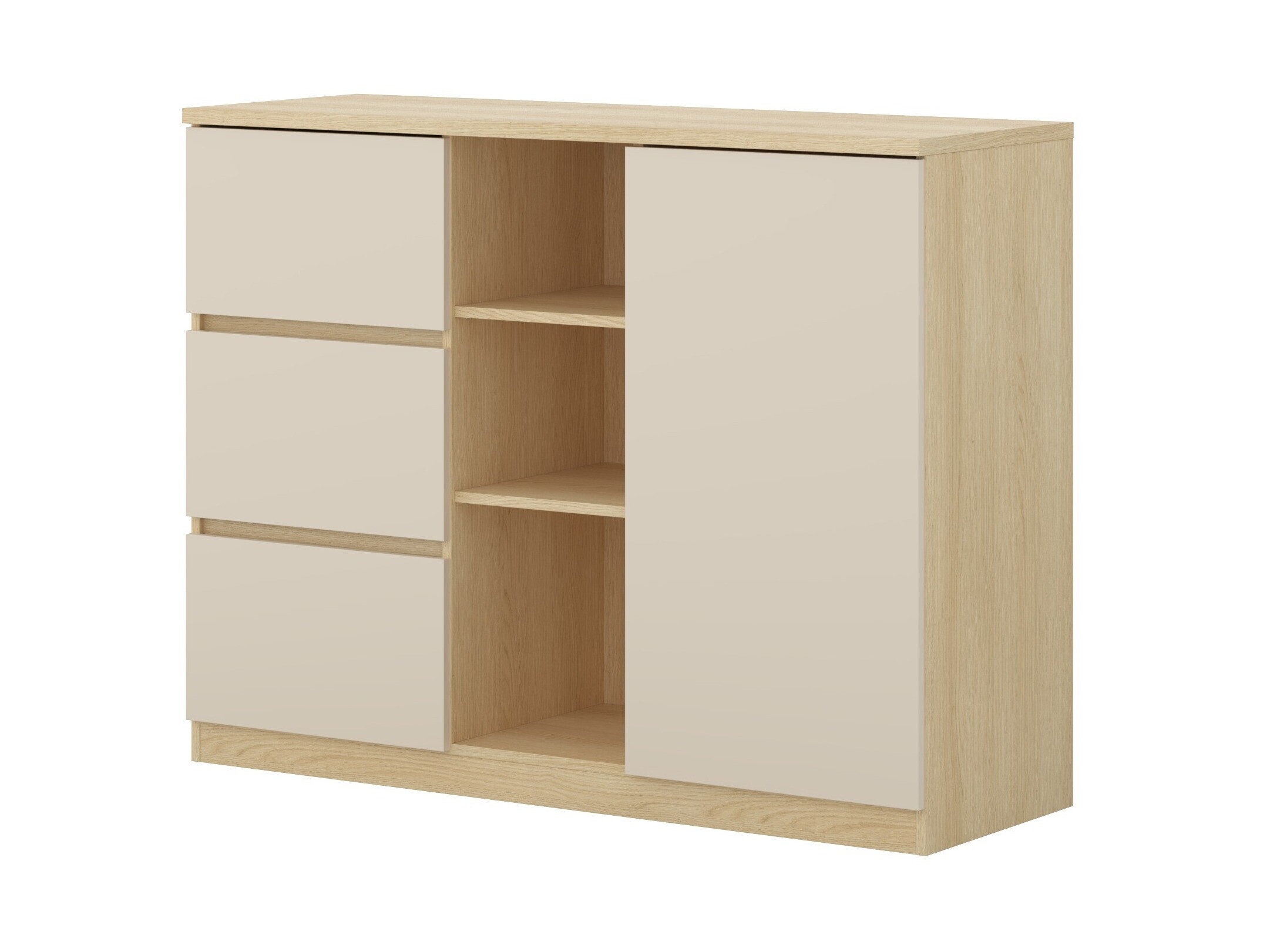 Kommode Nolcala 109 (Egetræ + Beige)