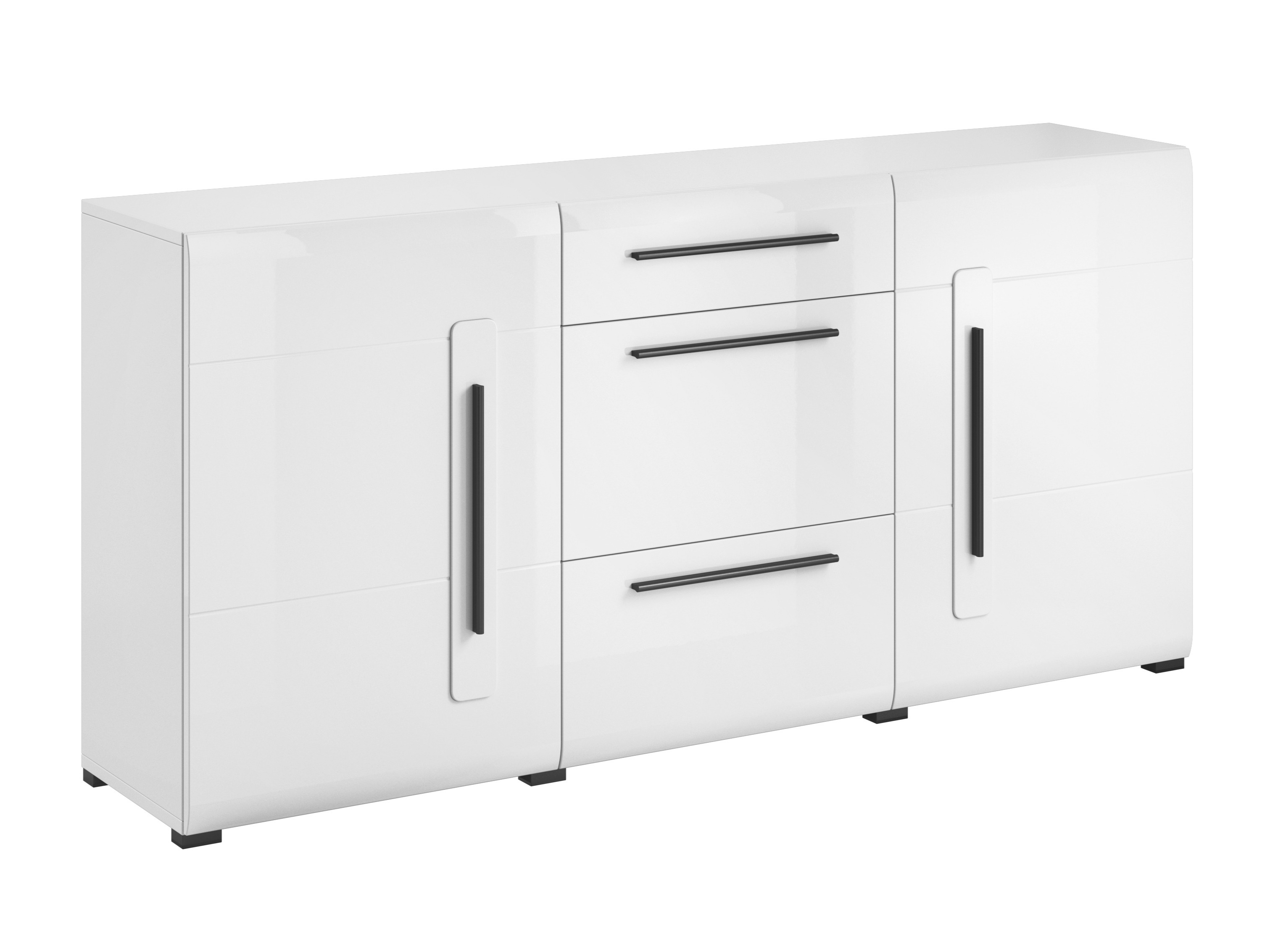 Kommode Ophsalu 108 (Hvid + Glansfuld hvid)