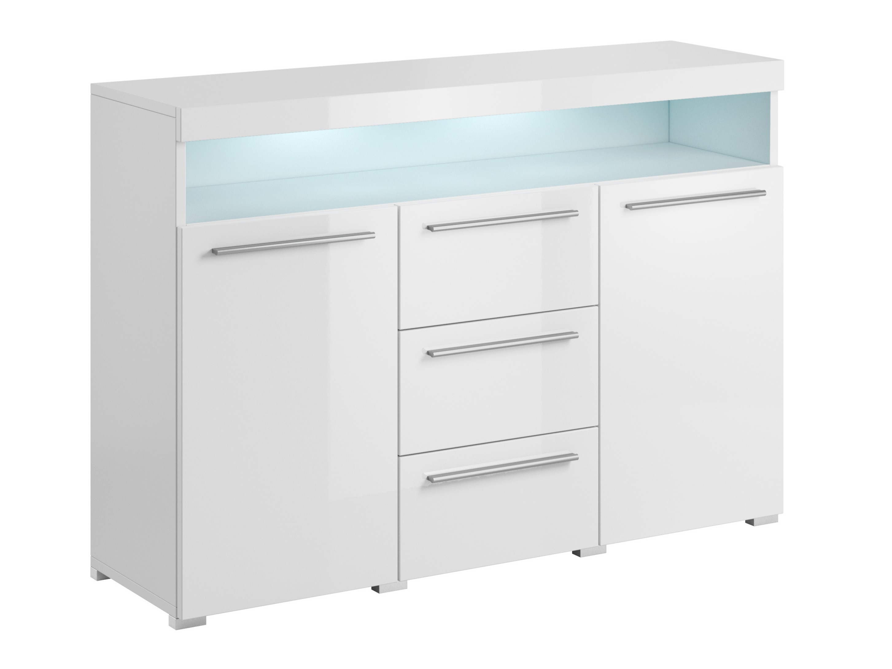 Kommode Torvire 110 (Hvid + Glansfuld hvid)