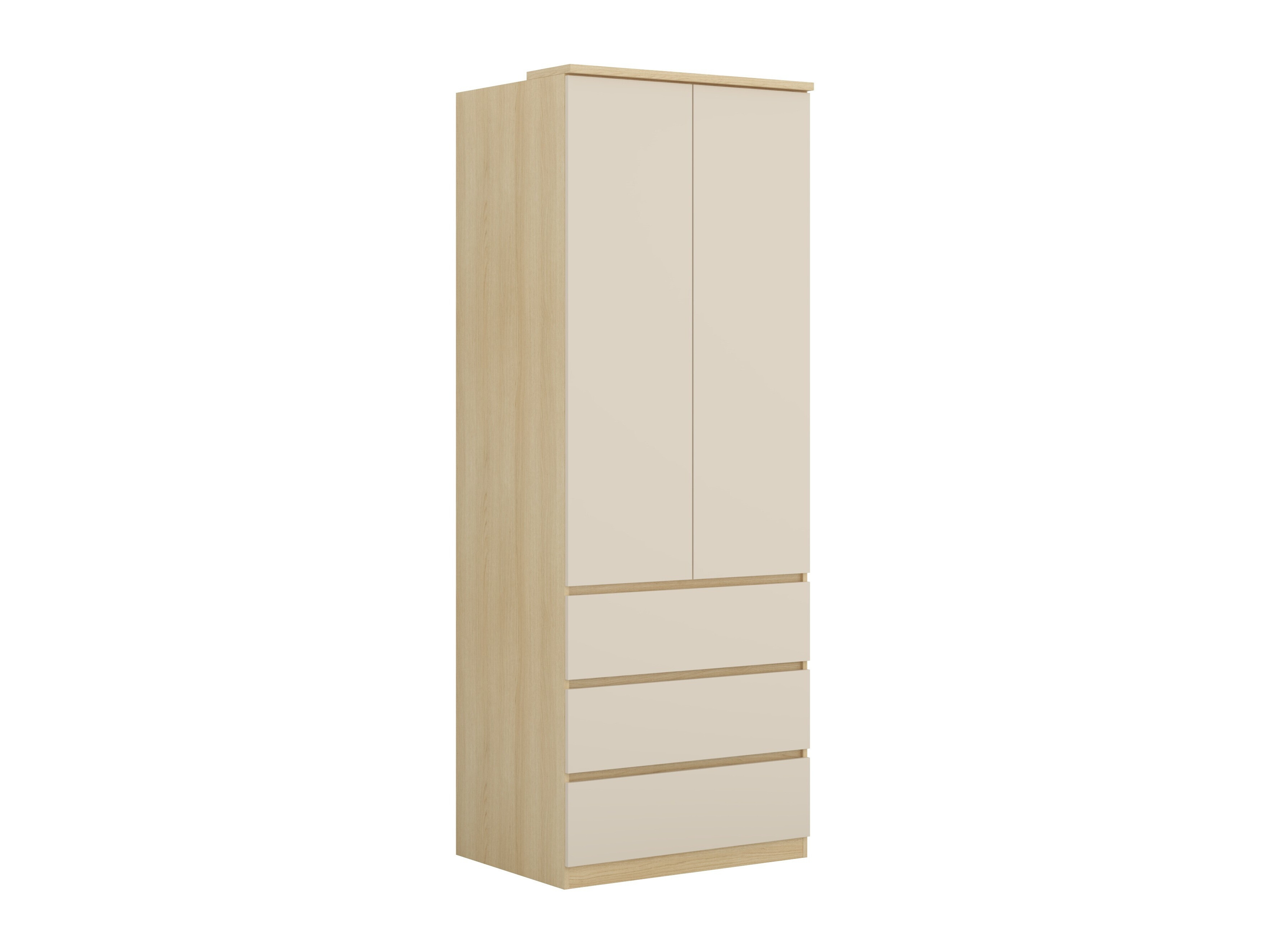 Garderobeskab Nolcala 110 (Egetræ + Beige)