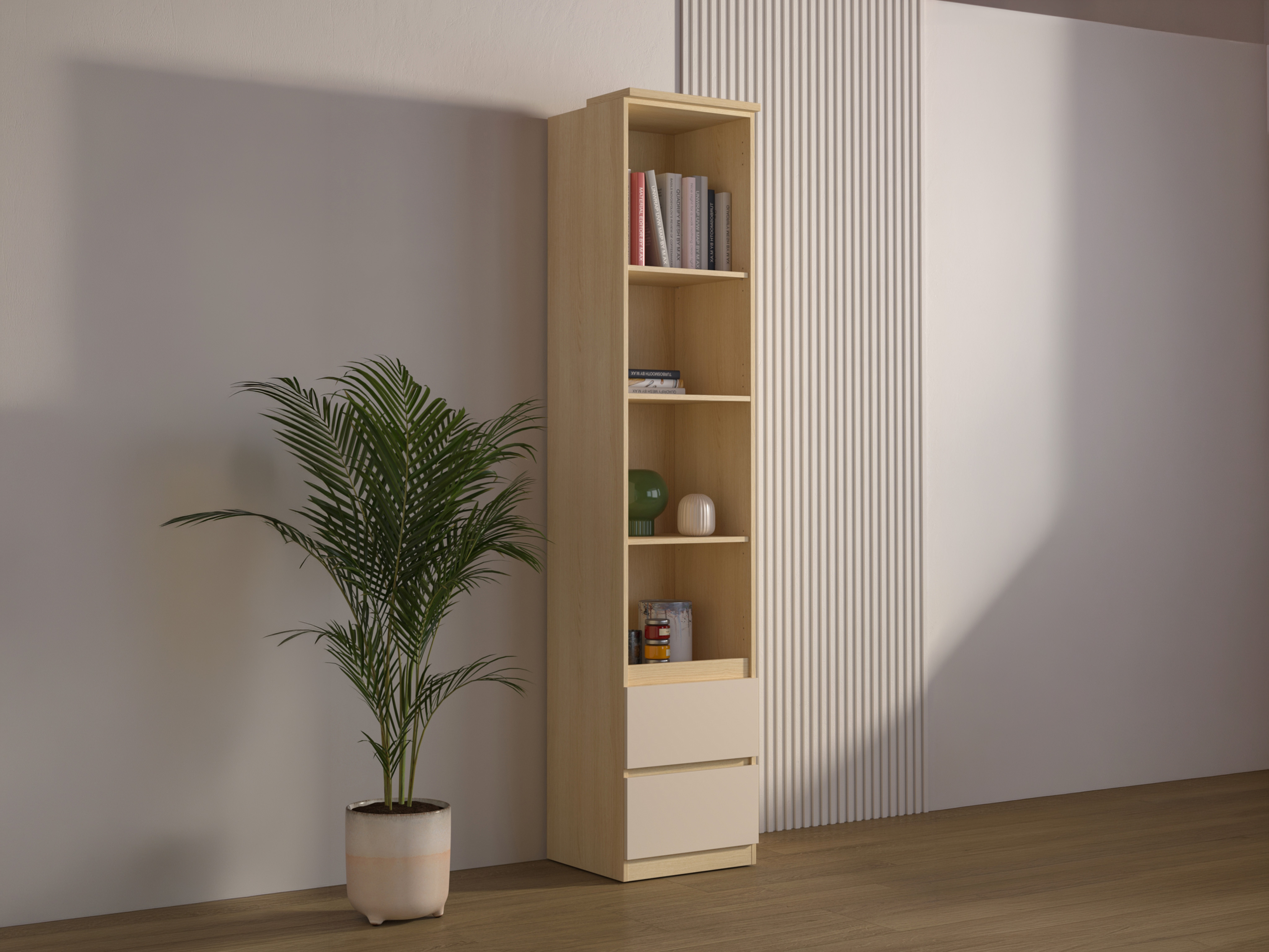 Reol Nolcala 111 (Egetræ + Beige)