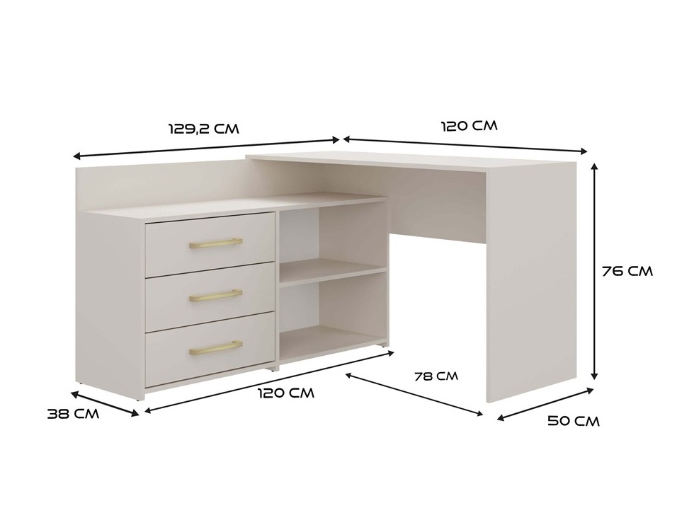 Hjørneskrivebord Mandeville 131 (Kashmir)