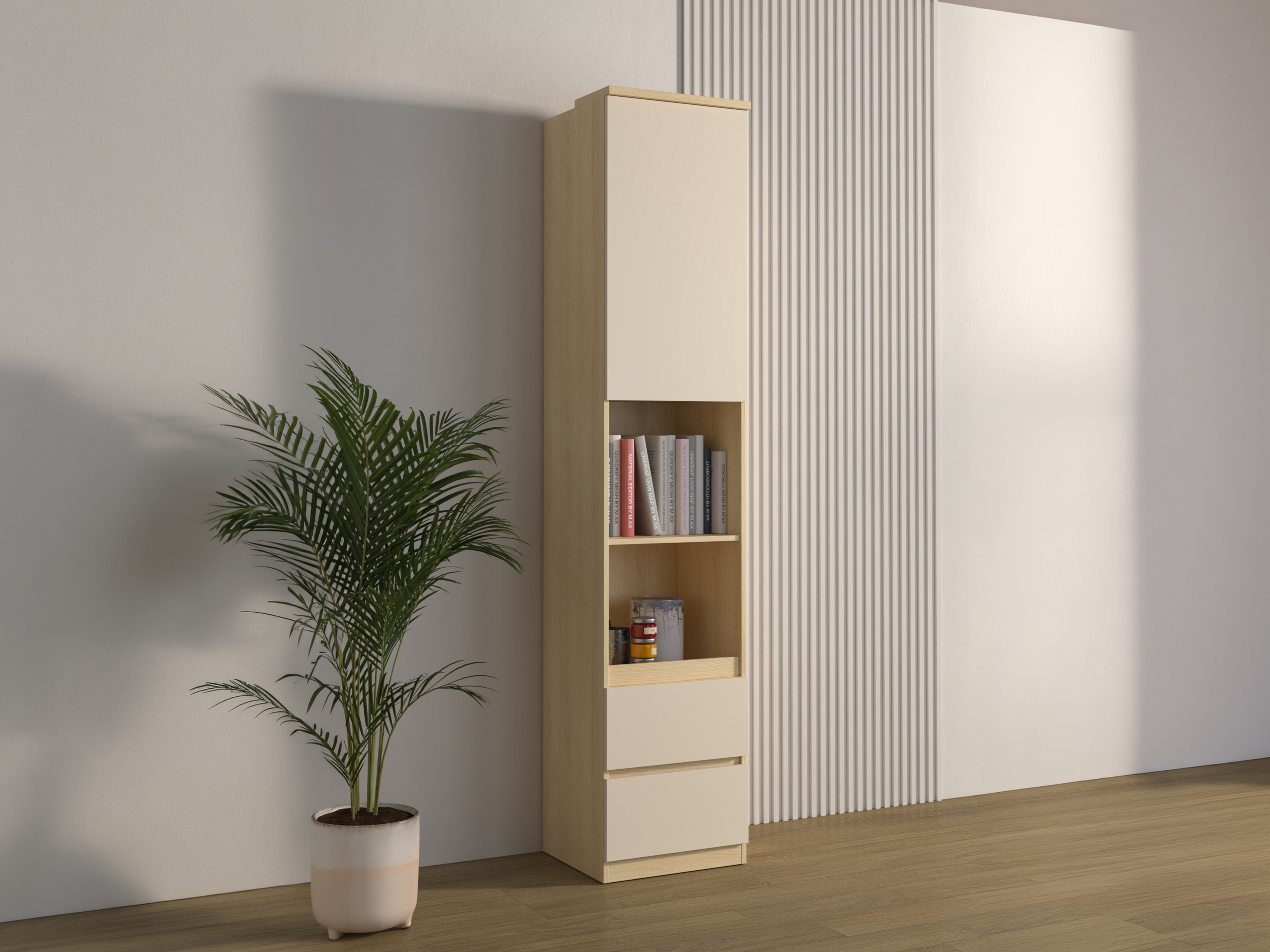 Reol Nolcala 112 (Egetræ + Beige)