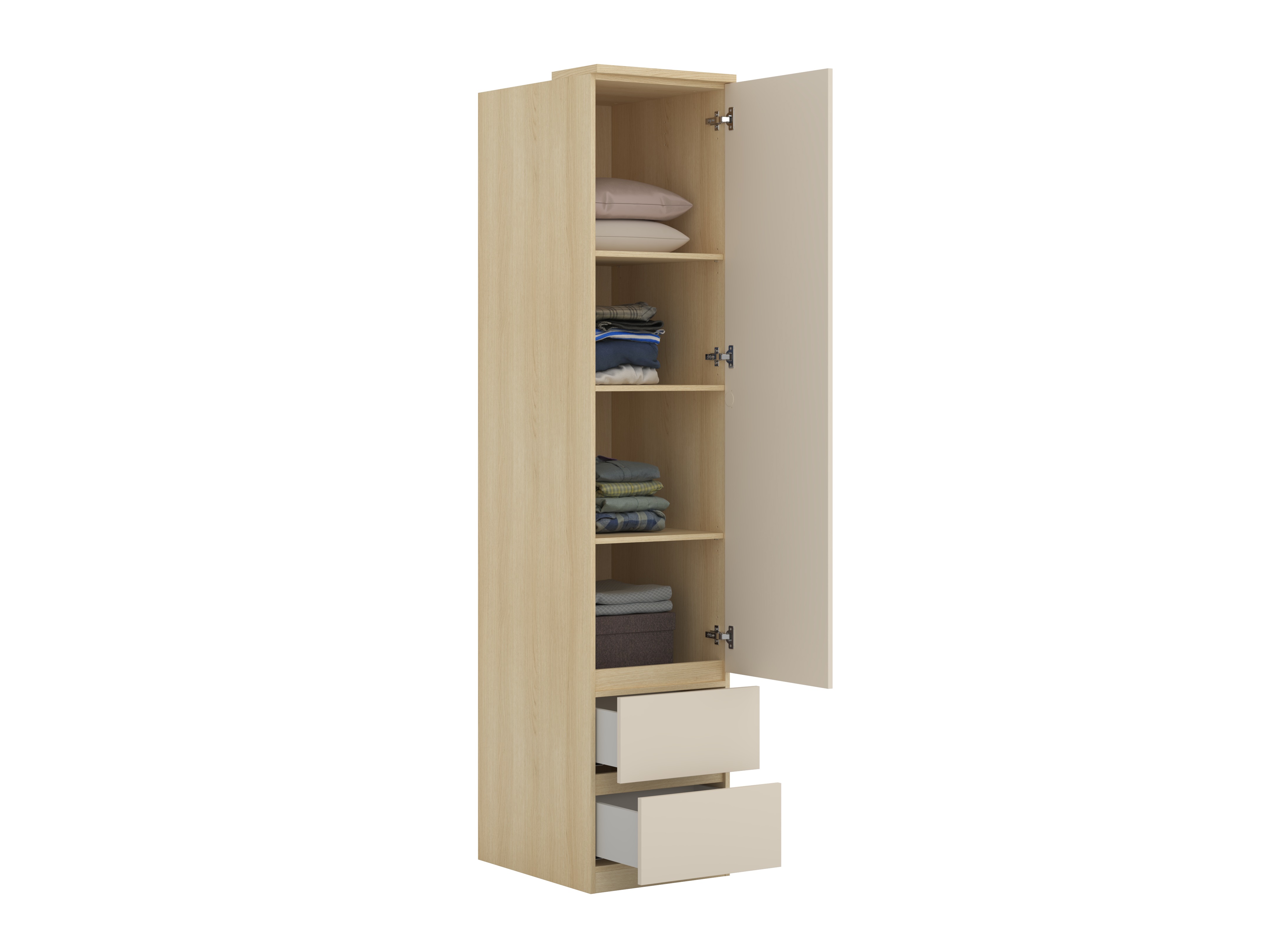 Garderobeskab Nolcala 119 (Egetræ + Beige)