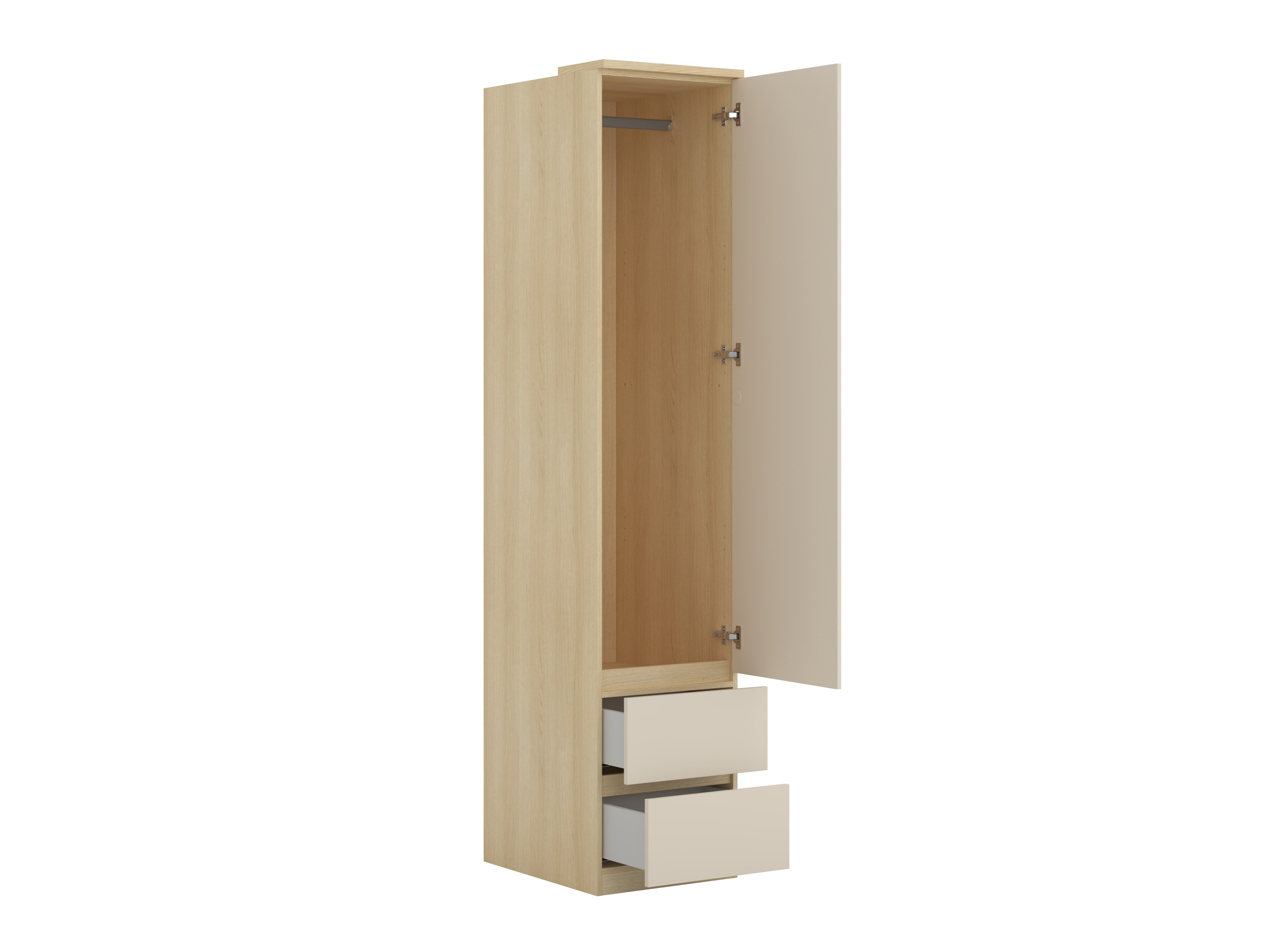 Garderobeskab Nolcala 119 (Egetræ + Beige)