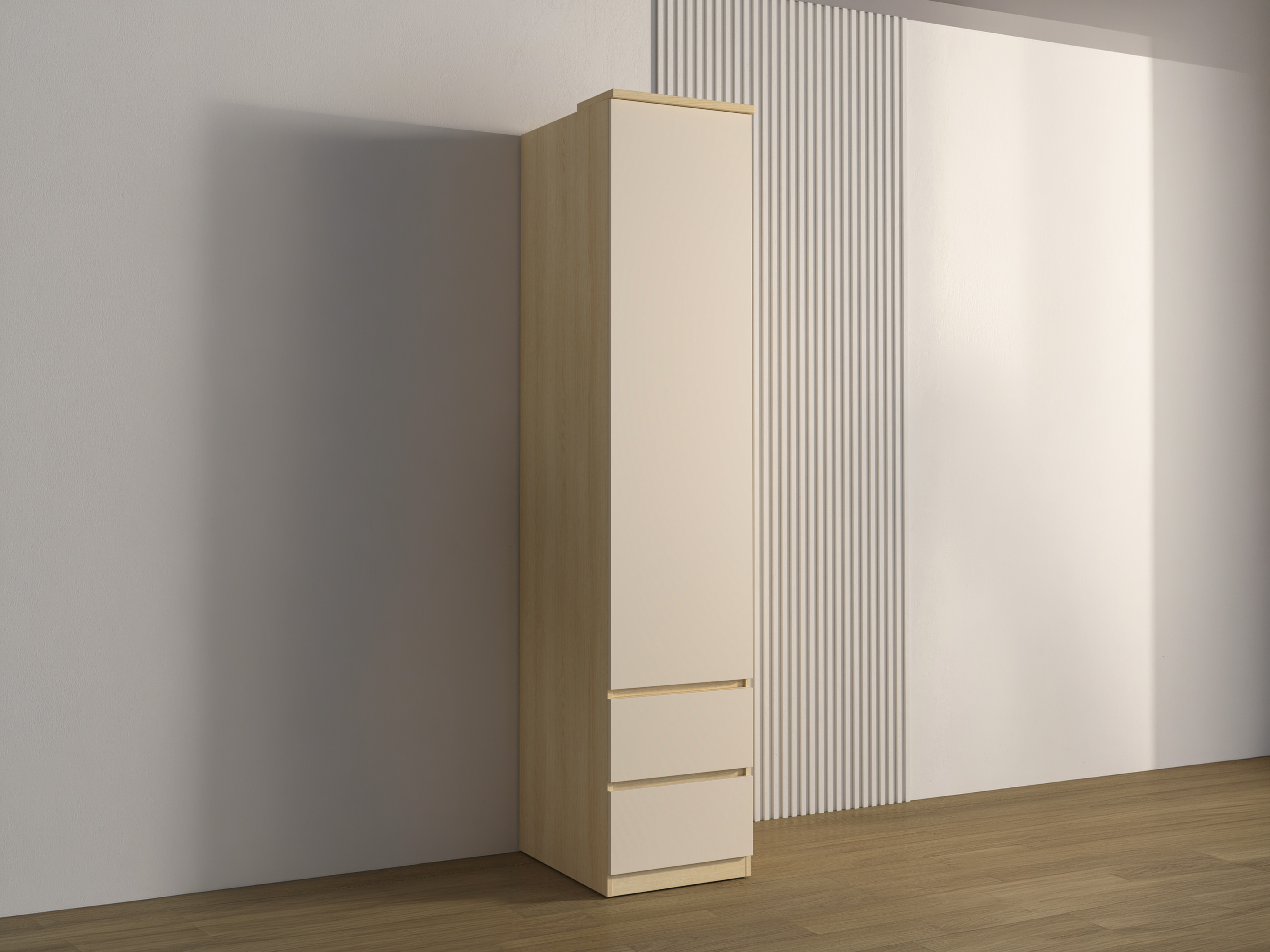 Garderobeskab Nolcala 119 (Egetræ + Beige)