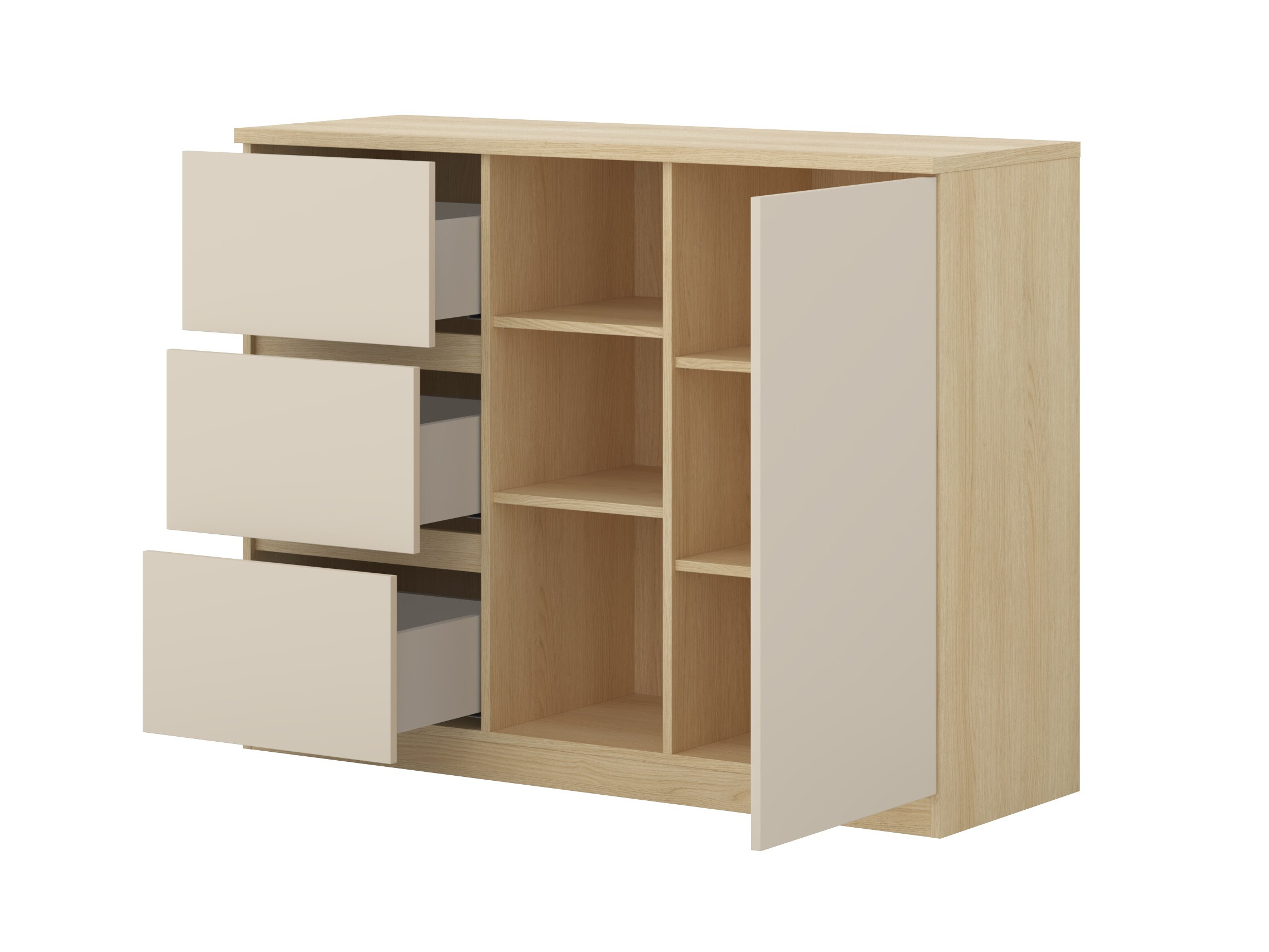 Møbelsæt Nolcala 123 (Egetræ + Beige)