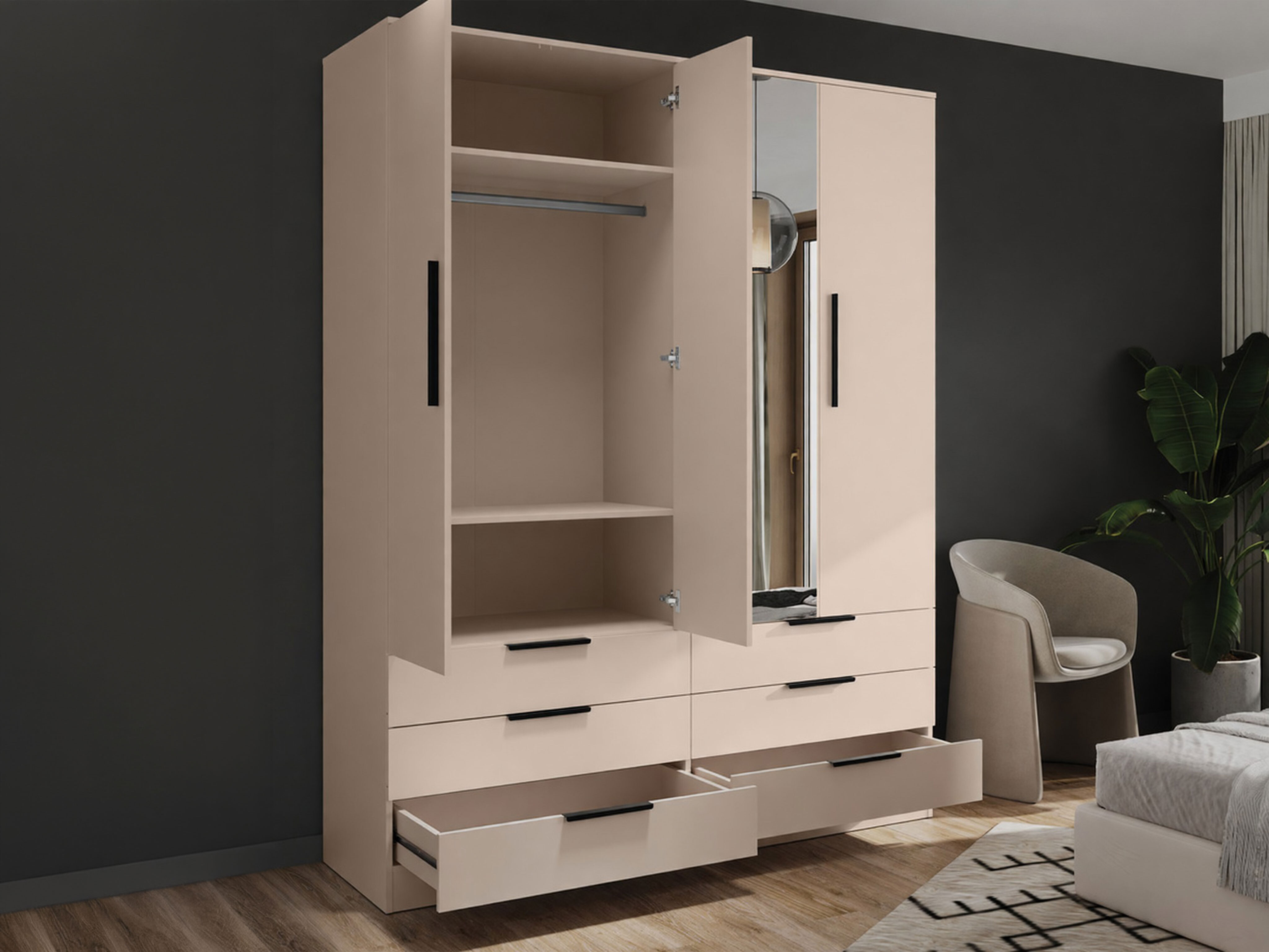 Garderobeskab Fresno 182 (Beige)