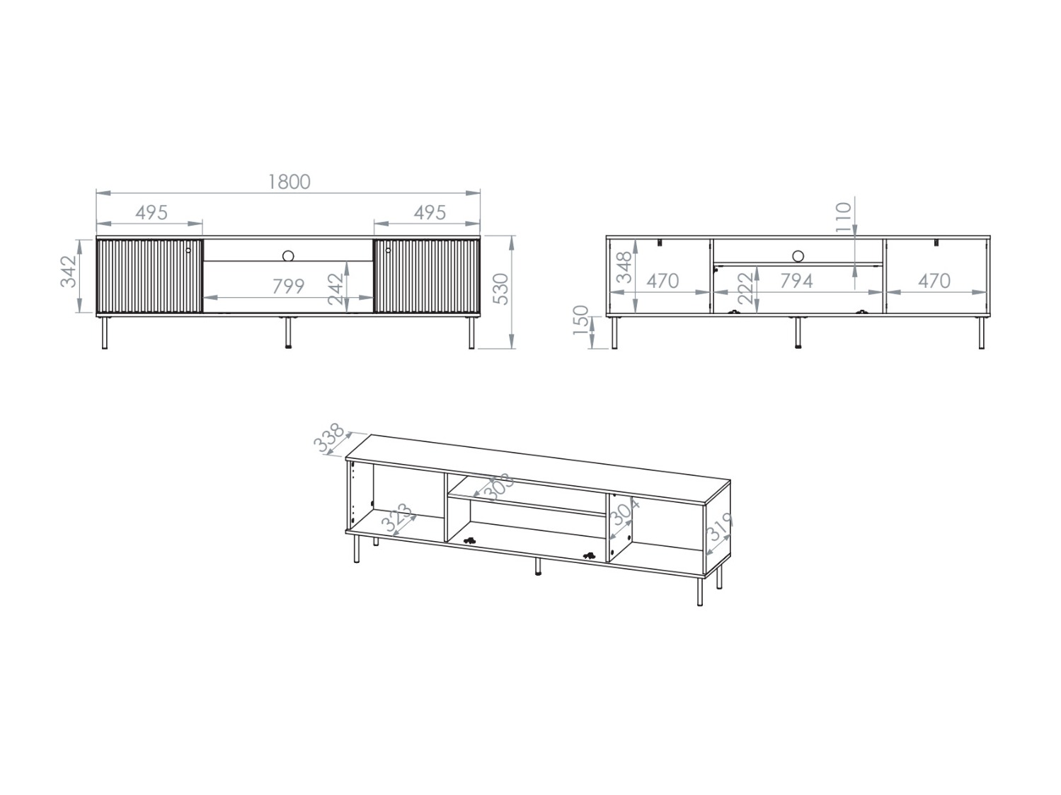 TV-bord Marmeli 128