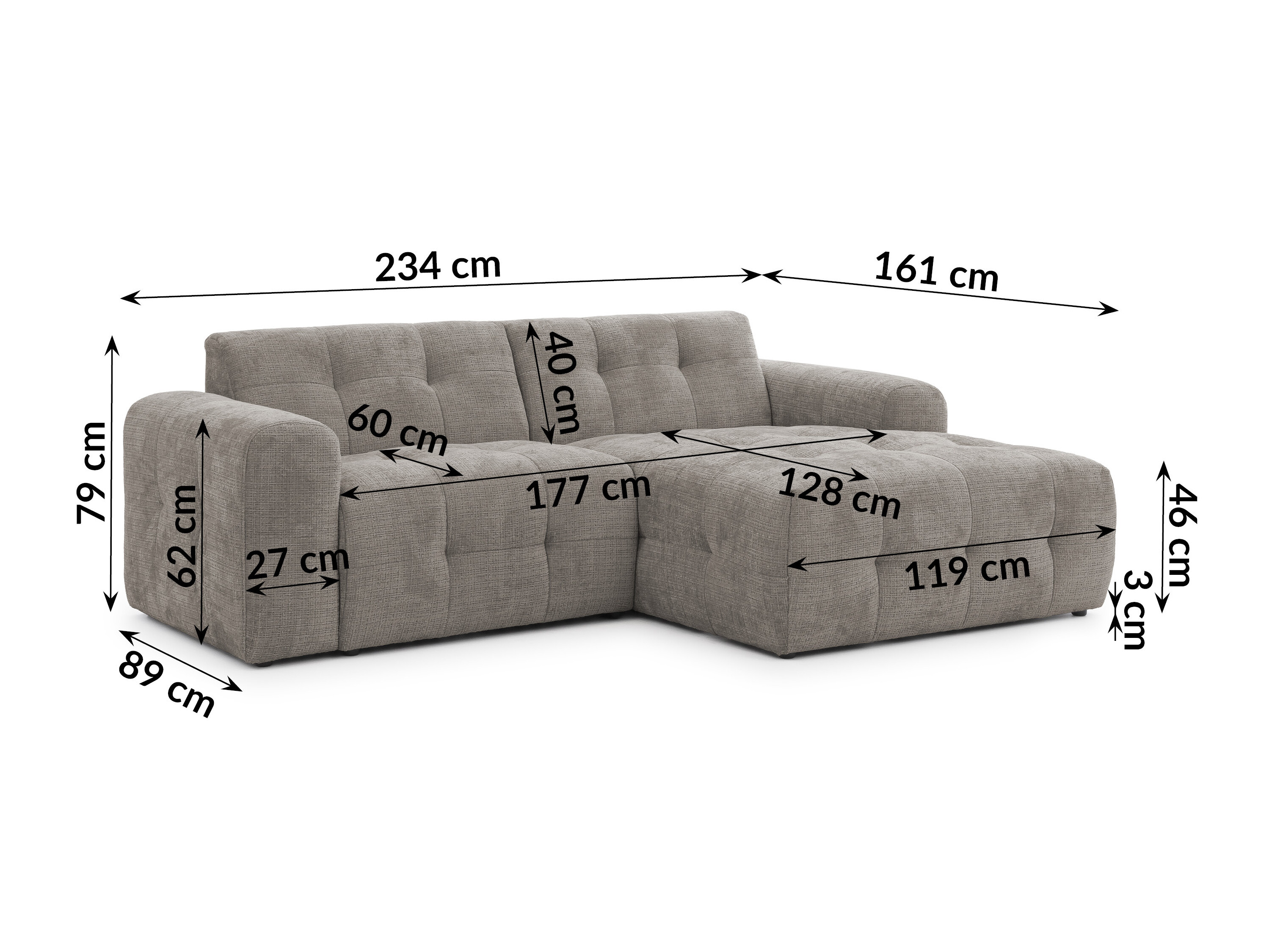 Hjørnesofa Rocklin 179 (Cremona 24)