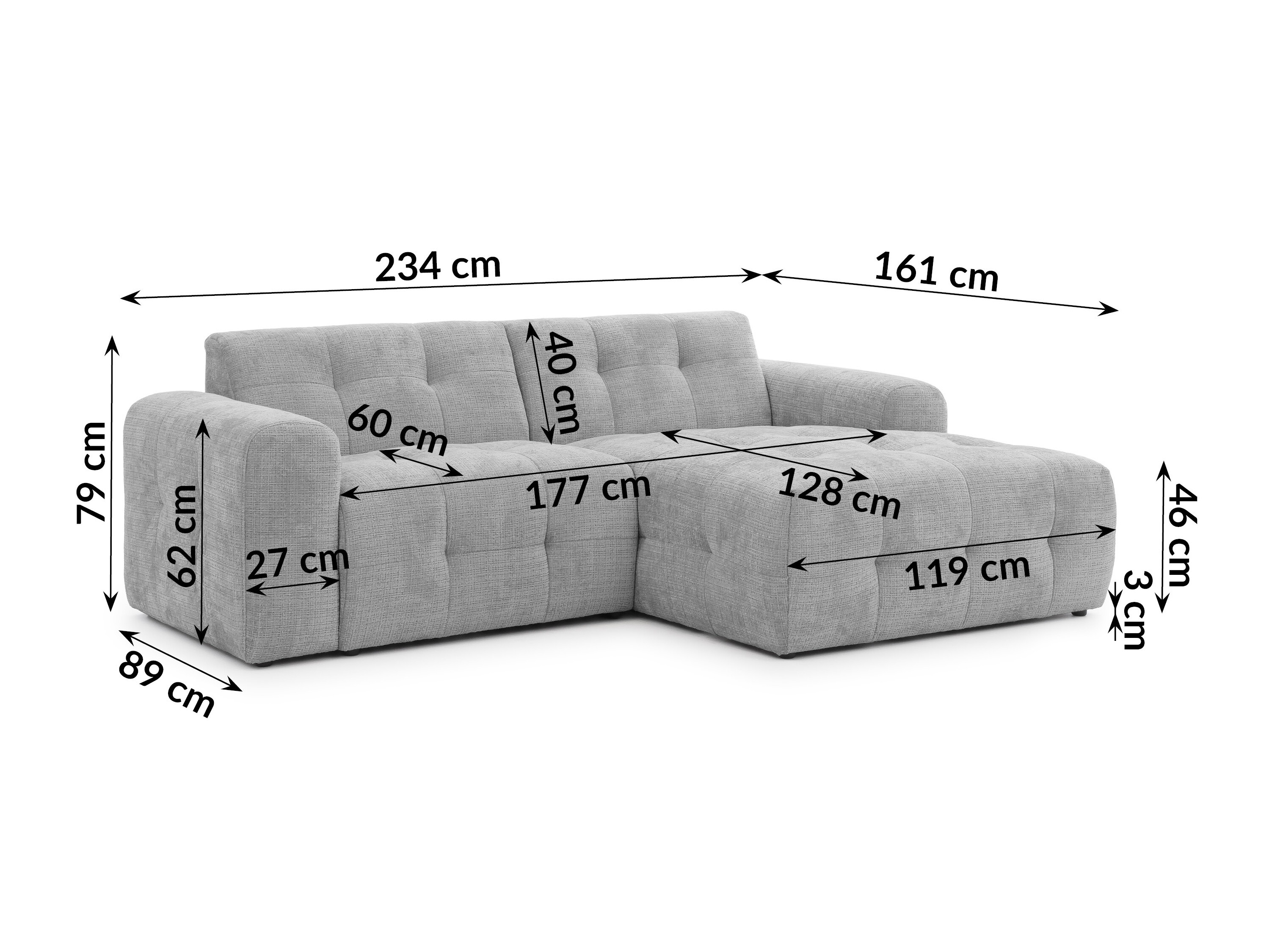 Hjørnesofa Rocklin 179 (Cremona 81)