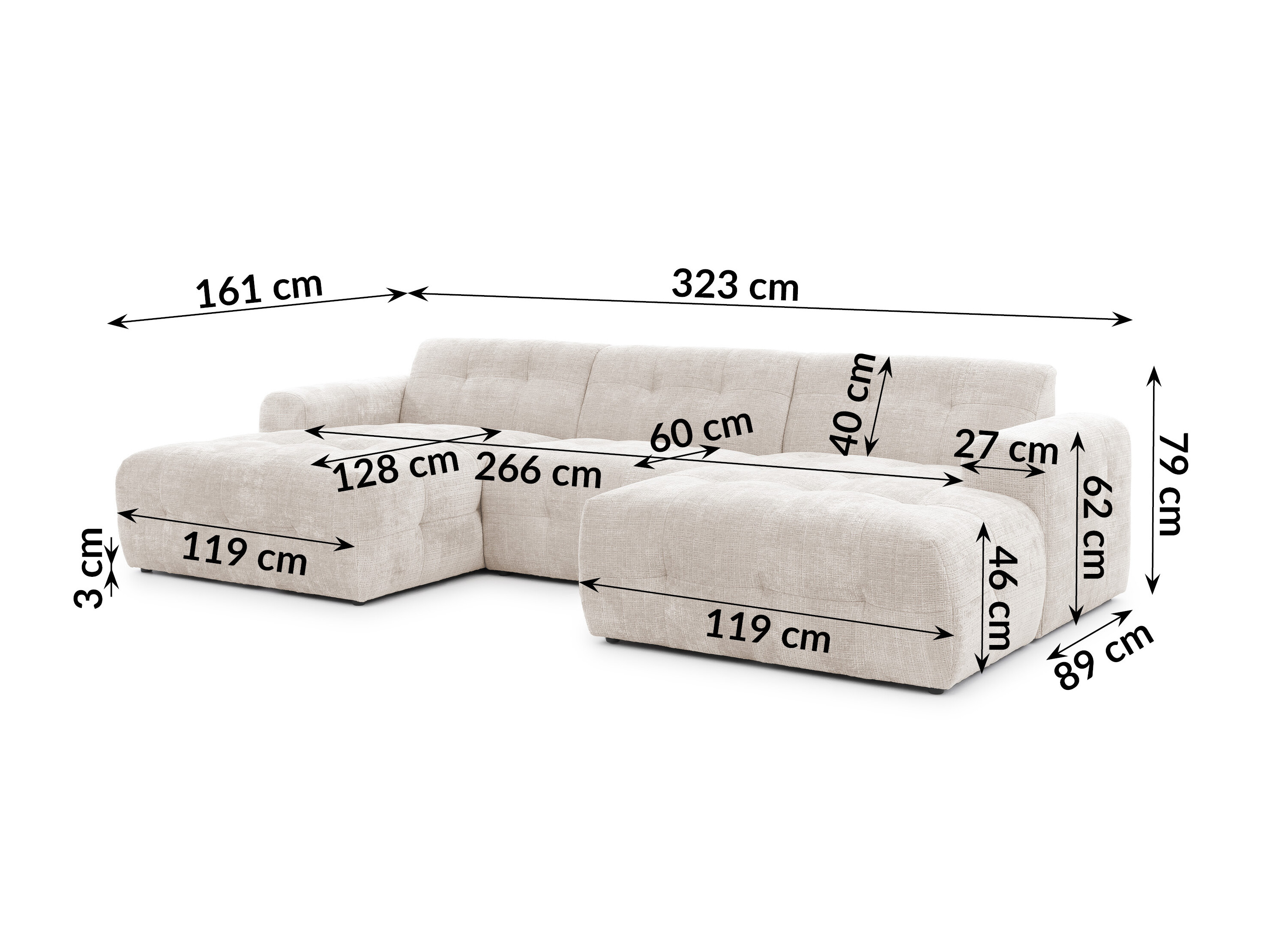 Hjørnesofa Rocklin 181 (Cremona 02)