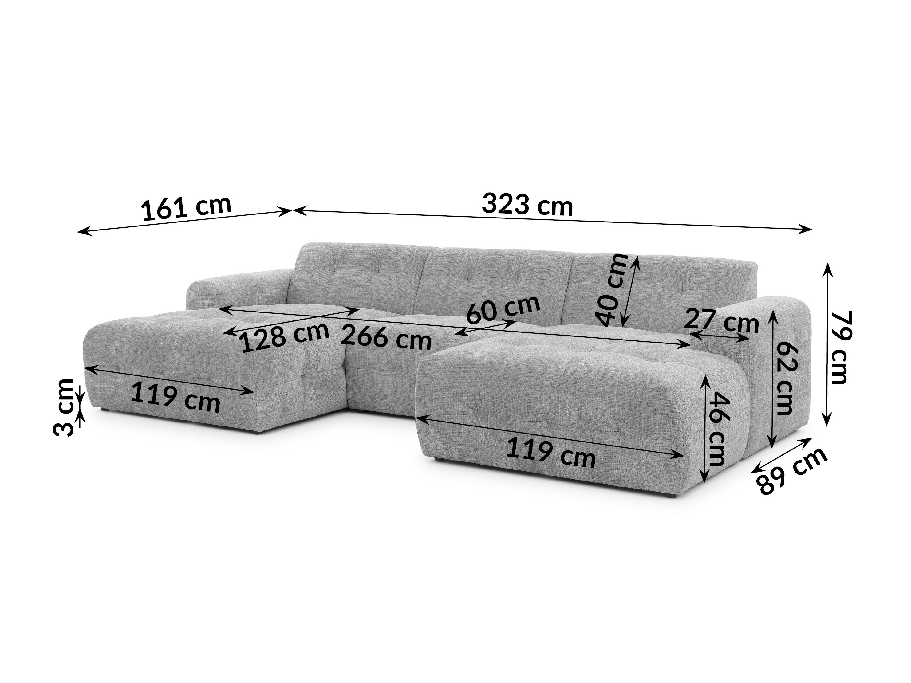 Hjørnesofa Rocklin 181 (Cremona 81)