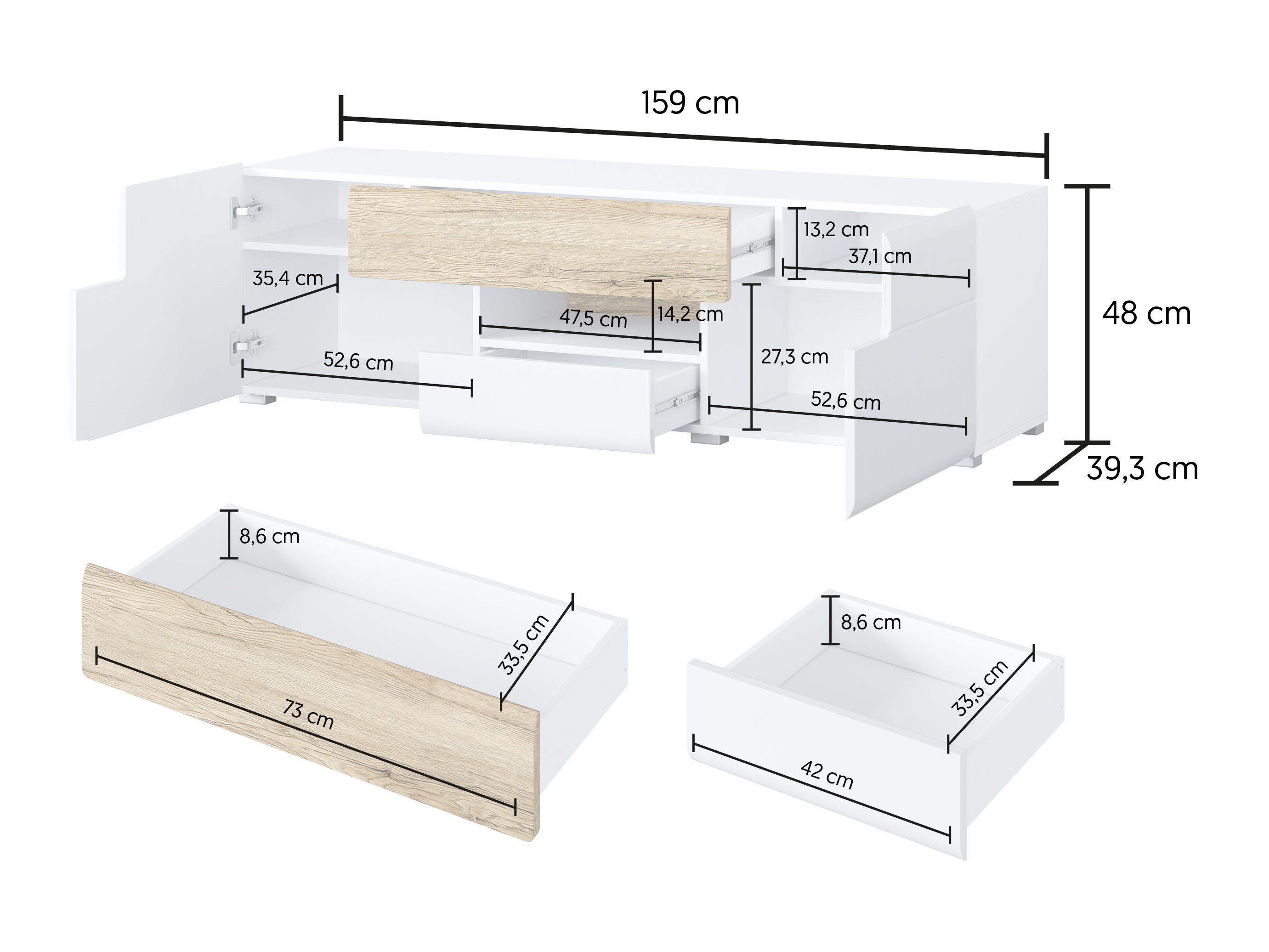 TV-bord Torsone 101 (Antracit + Gloss antracit + Grandson eg)