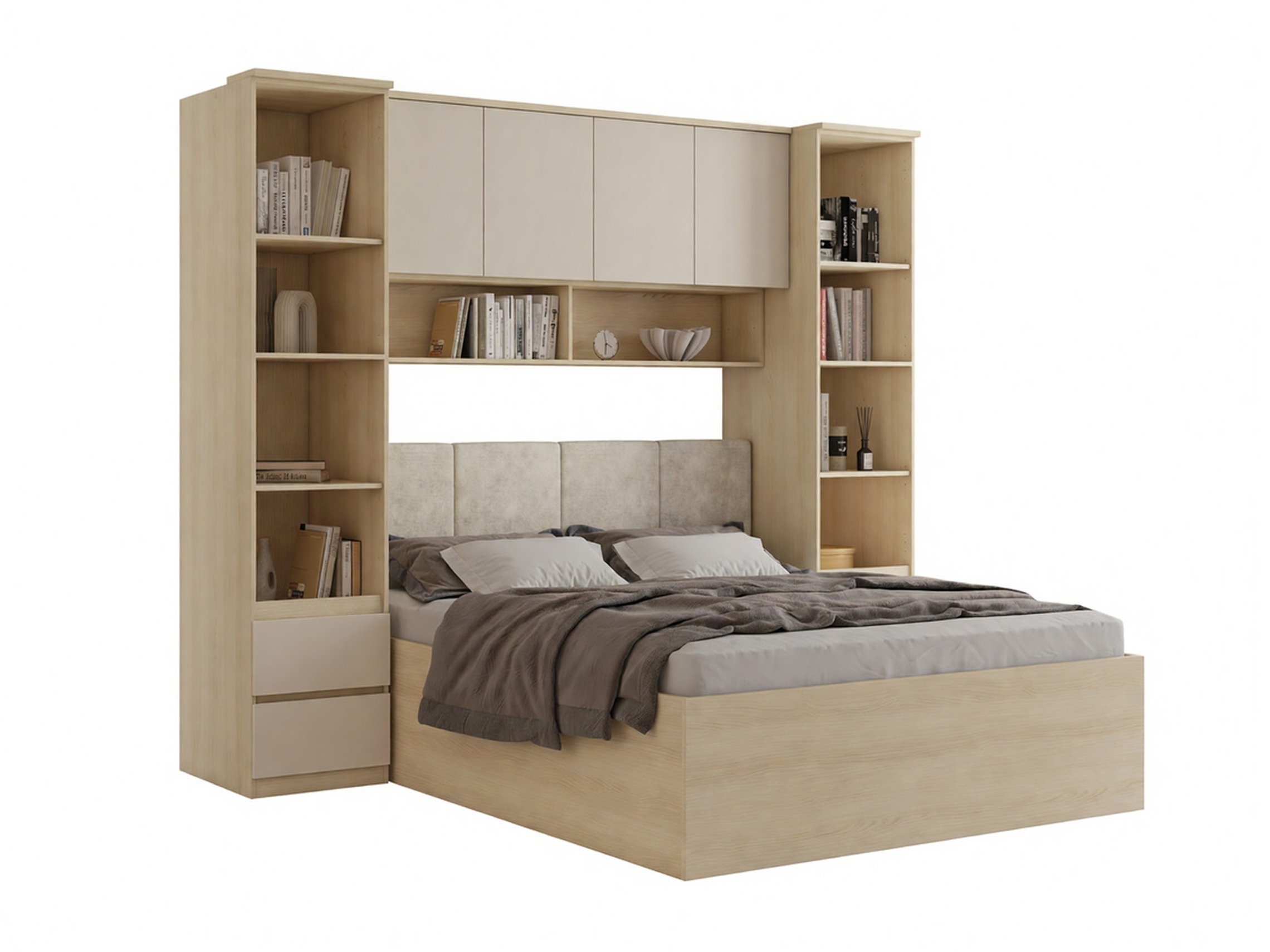 Soveværelsessæt Nolcala 124 (Egetræ + Beige)