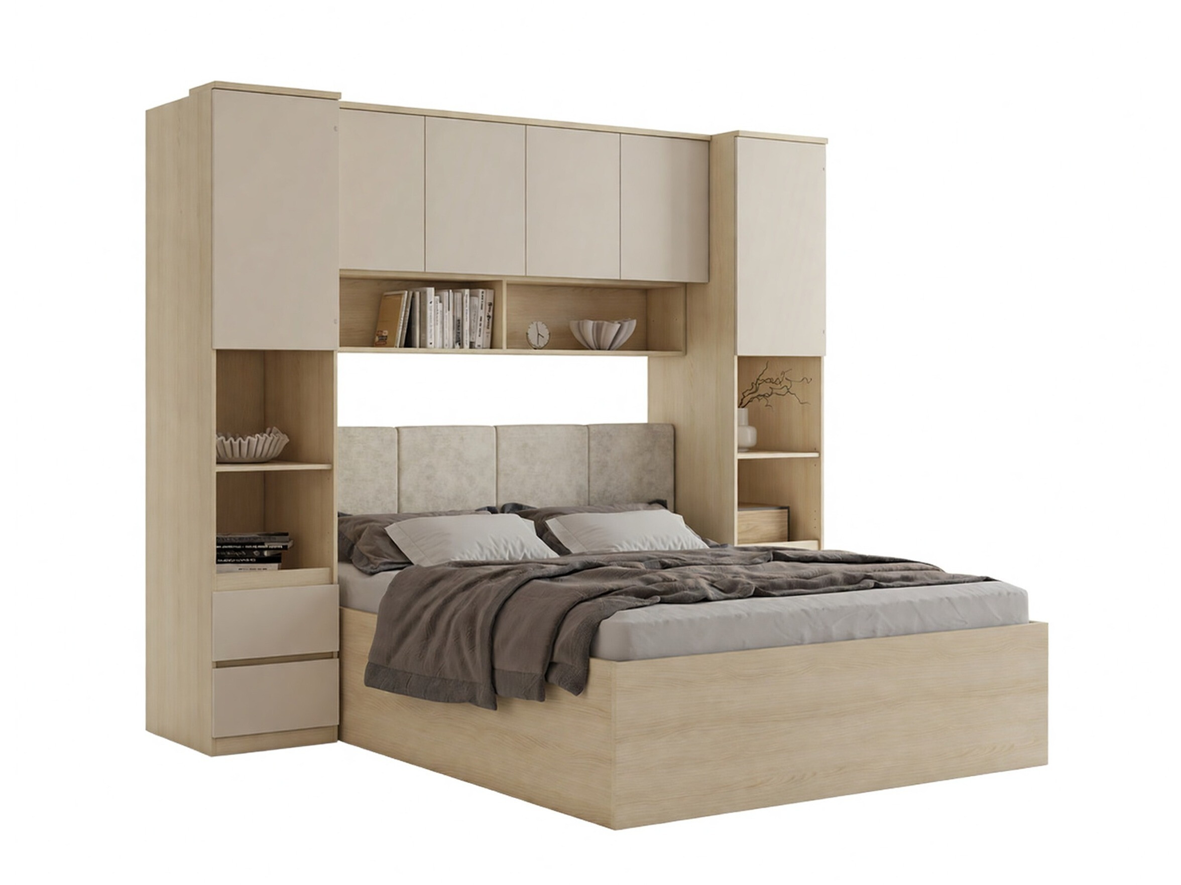 Soveværelsessæt Nolcala 126 (Egetræ + Beige)