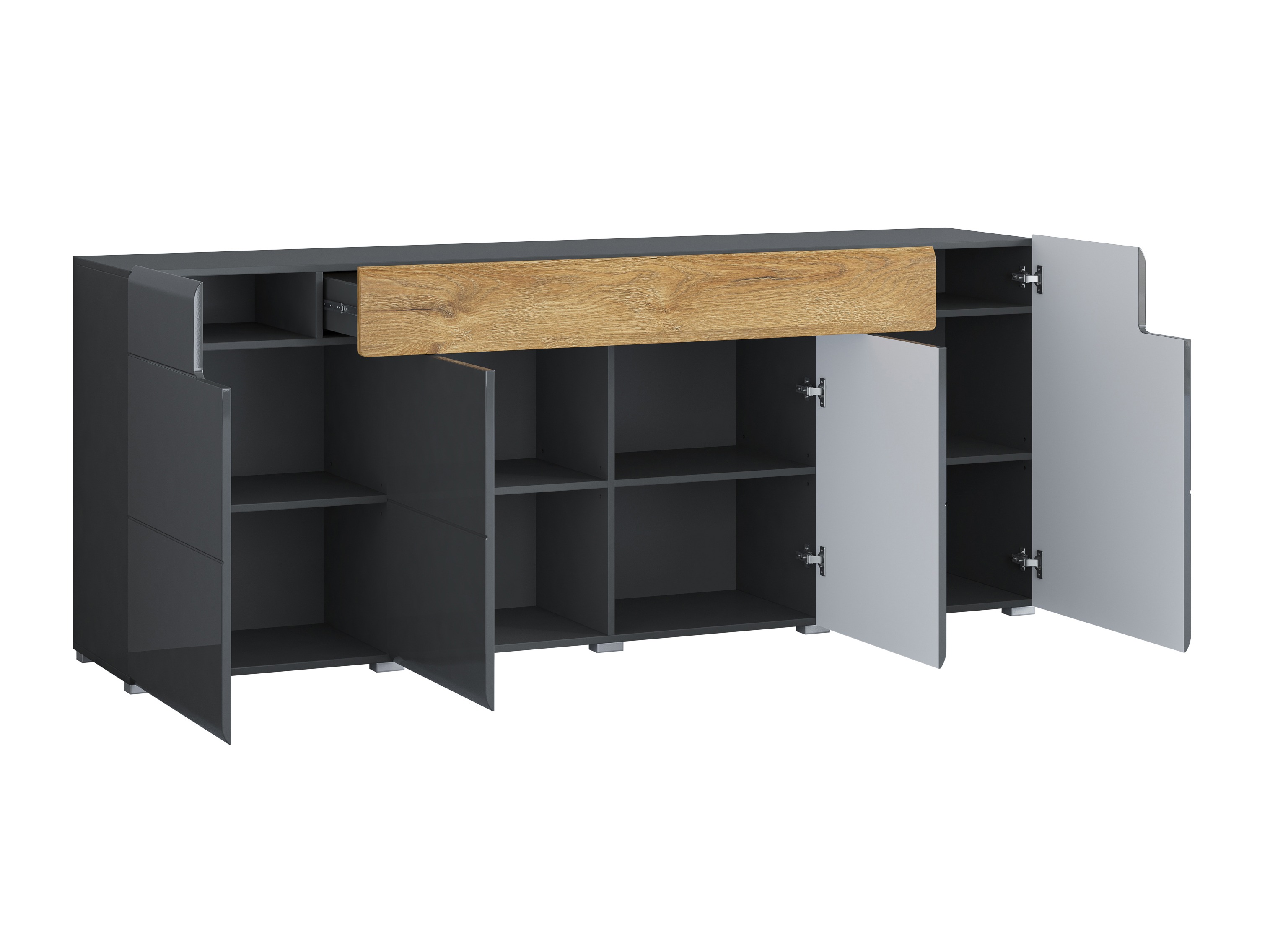 Kommode Torsone 102 (Antracit + Gloss antracit + Grandson eg)
