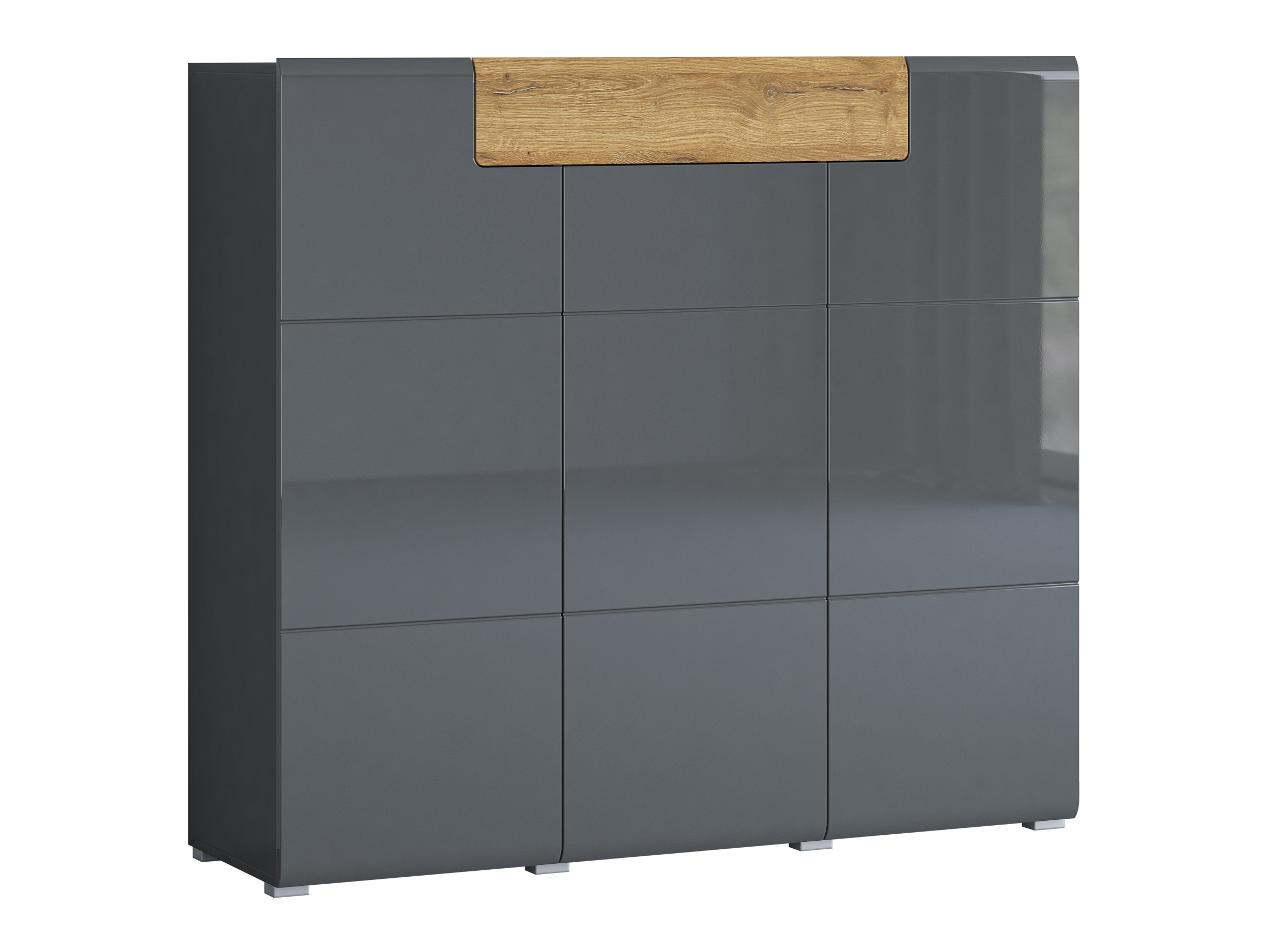 Kommode Torsone 112 (Antracit + Gloss antracit + Grandson eg)