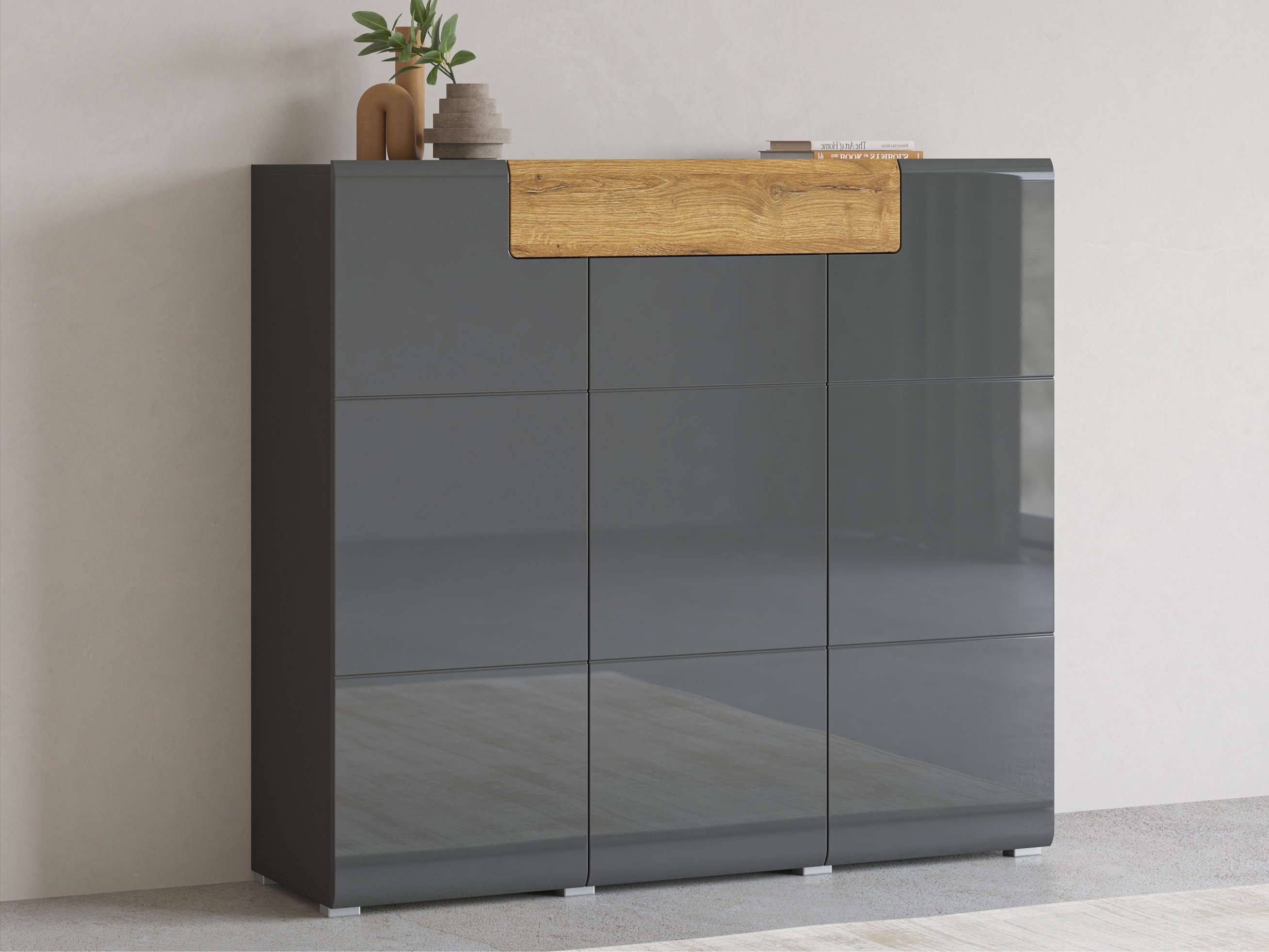 Kommode Torsone 112 (Antracit + Gloss antracit + Grandson eg)