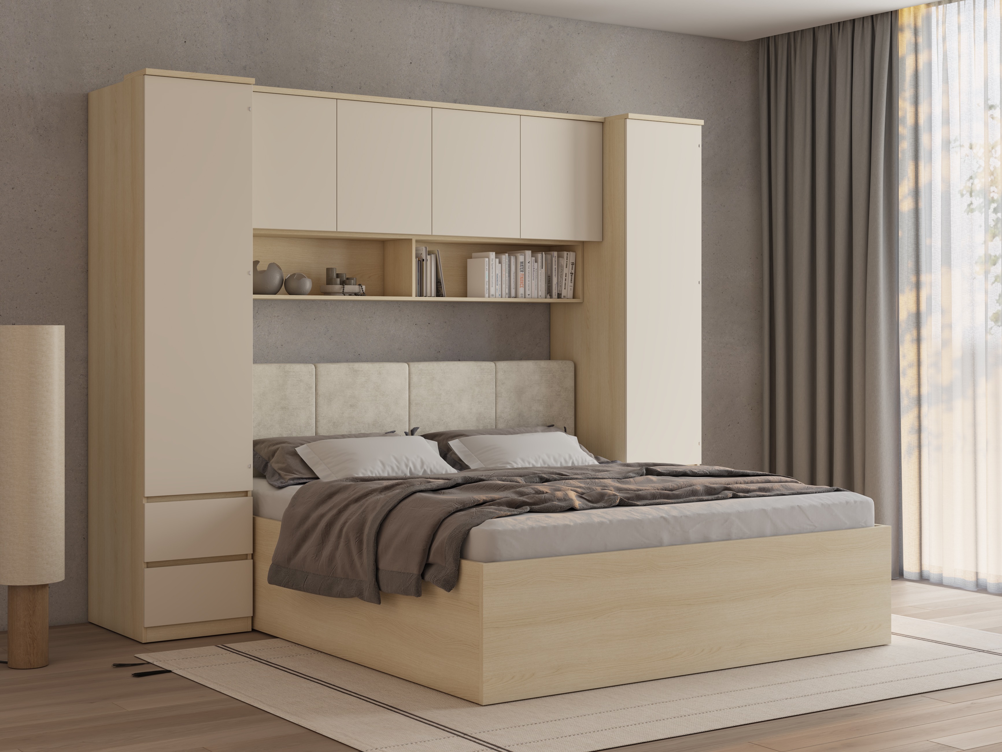 Soveværelsessæt Nolcala 125 (Egetræ + Beige)