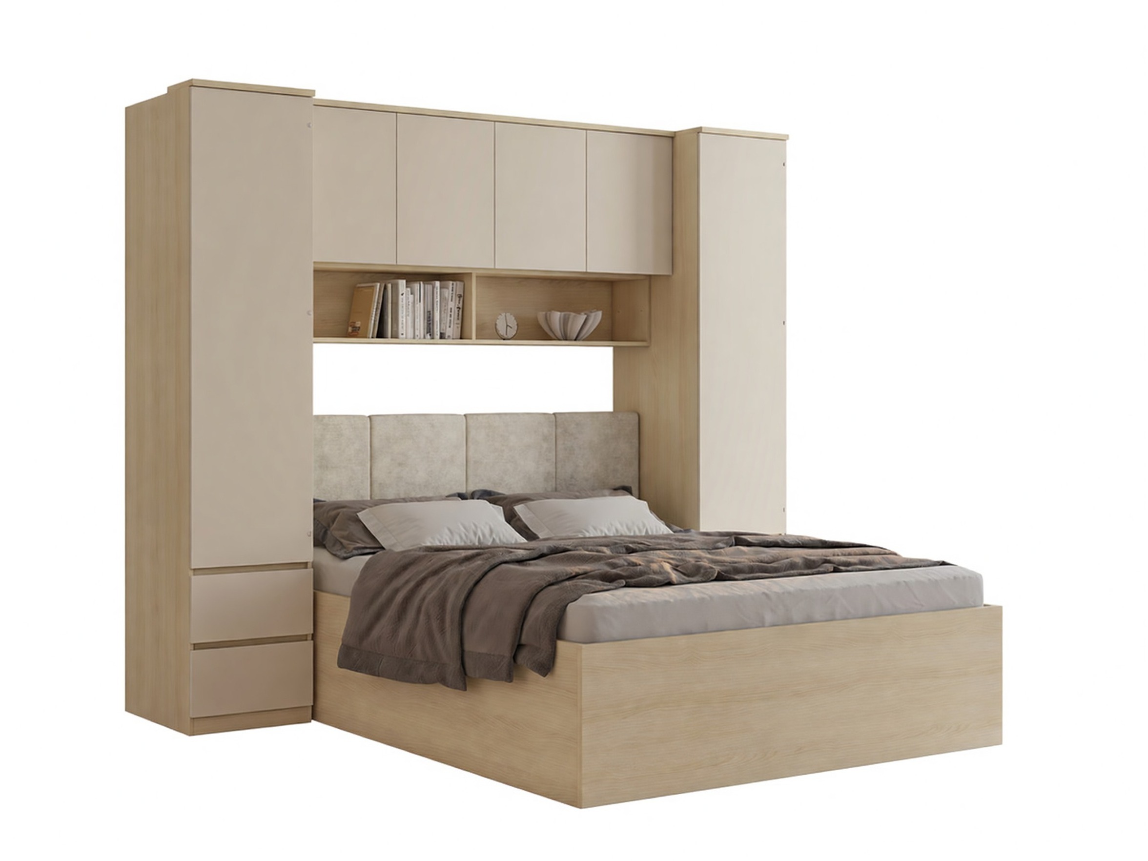 Soveværelsessæt Nolcala 125 (Egetræ + Beige)