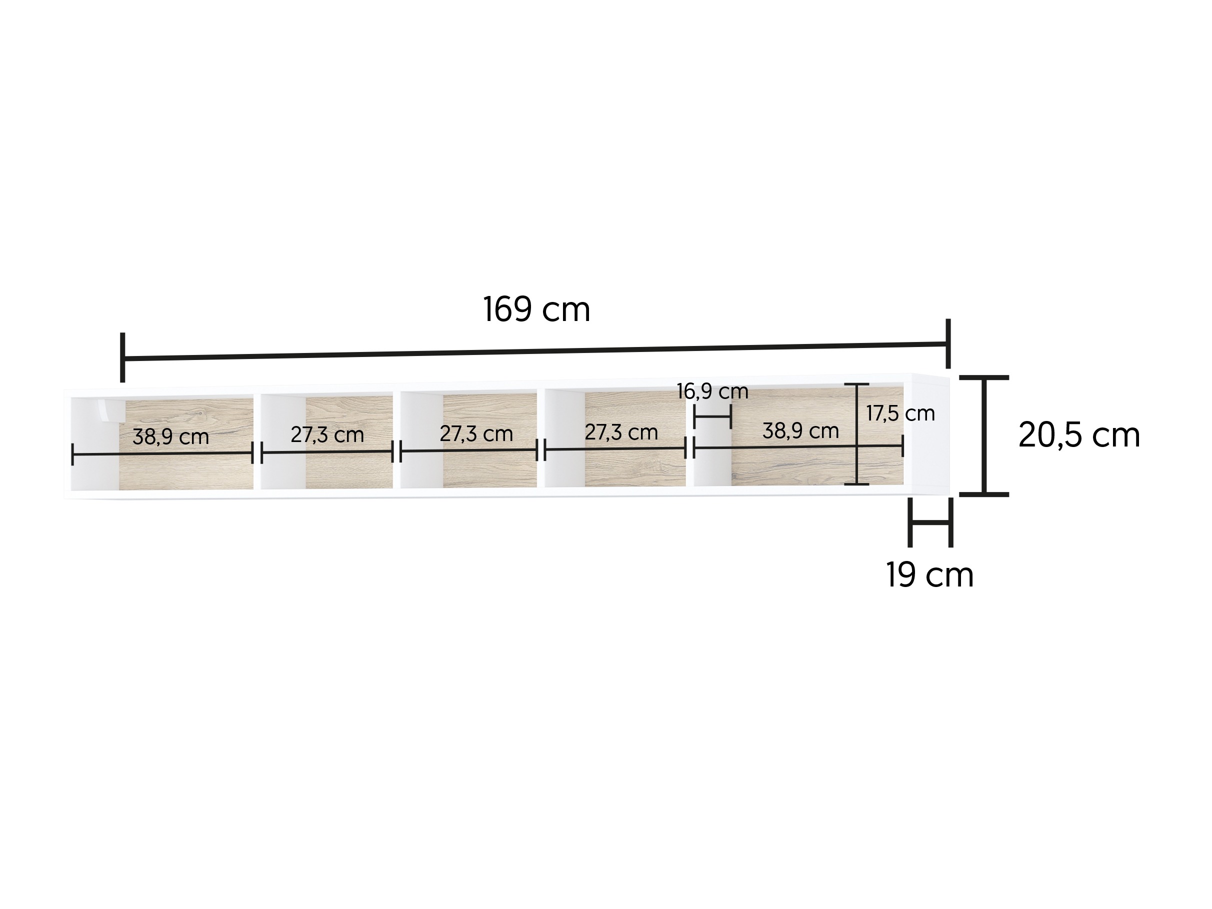 Vægreol Torsone 105 (Hvid + San remo eg)