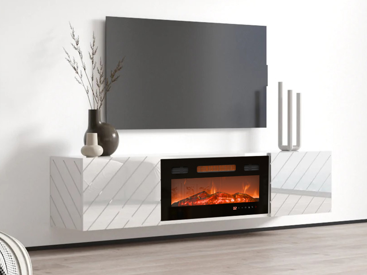 TV-bord Mensura (Hvid + Sort)