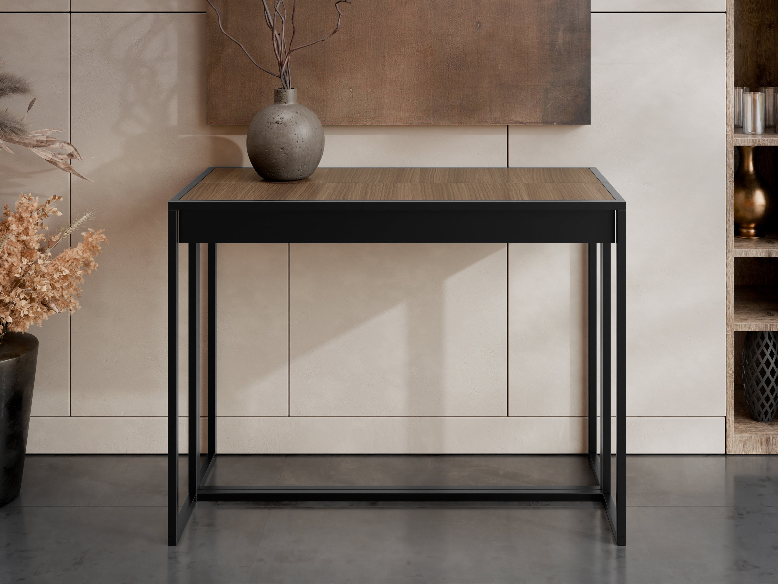 Klapbord Oswego 180 (Sort + Mørk nød)