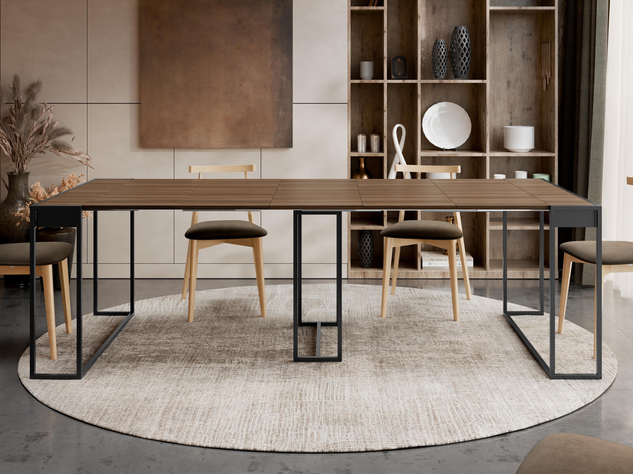 Klapbord Oswego 180 (Sort + Mørk nød)
