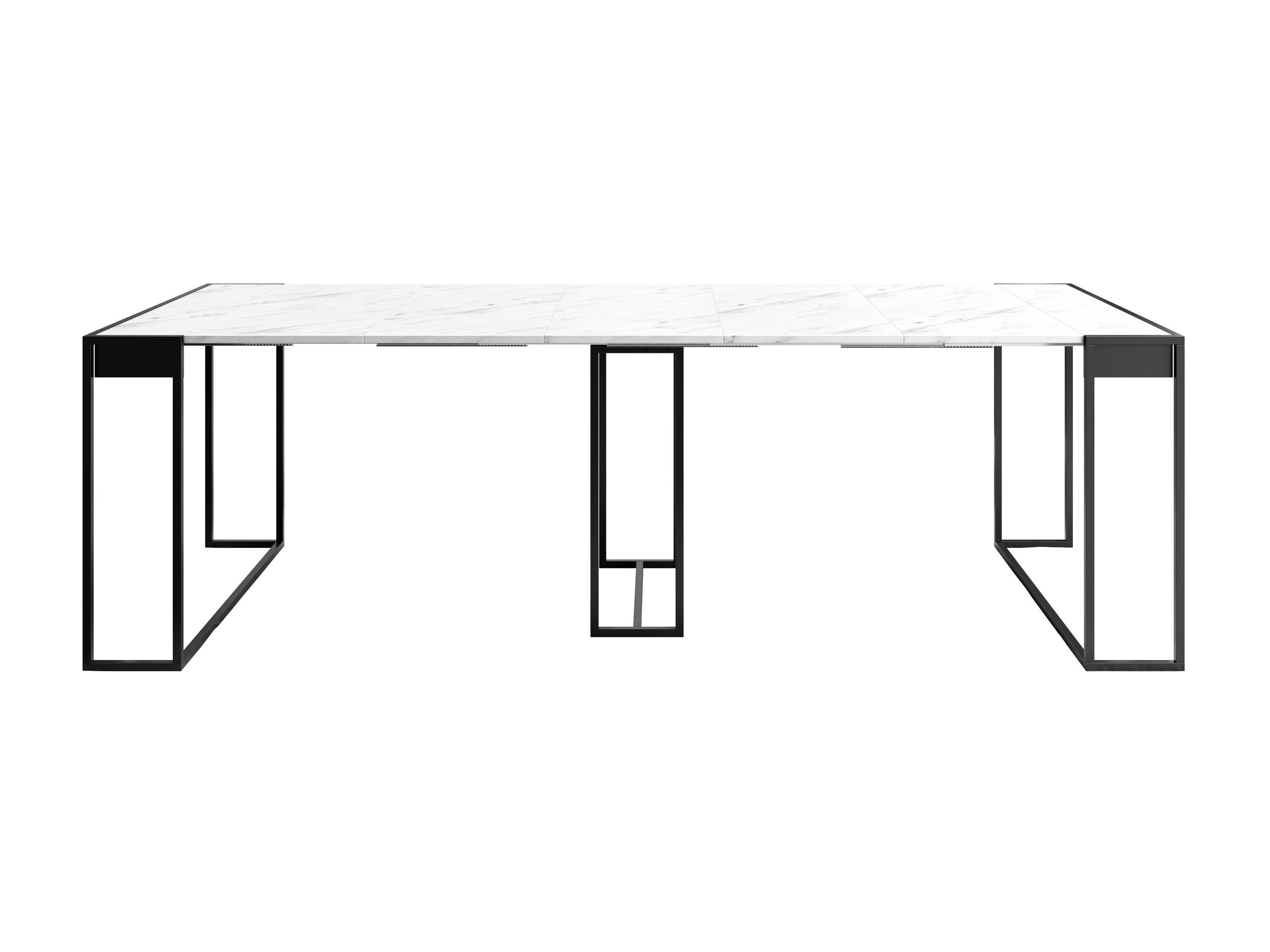 Klapbord Oswego 180 (Sort + Hvid marmor)