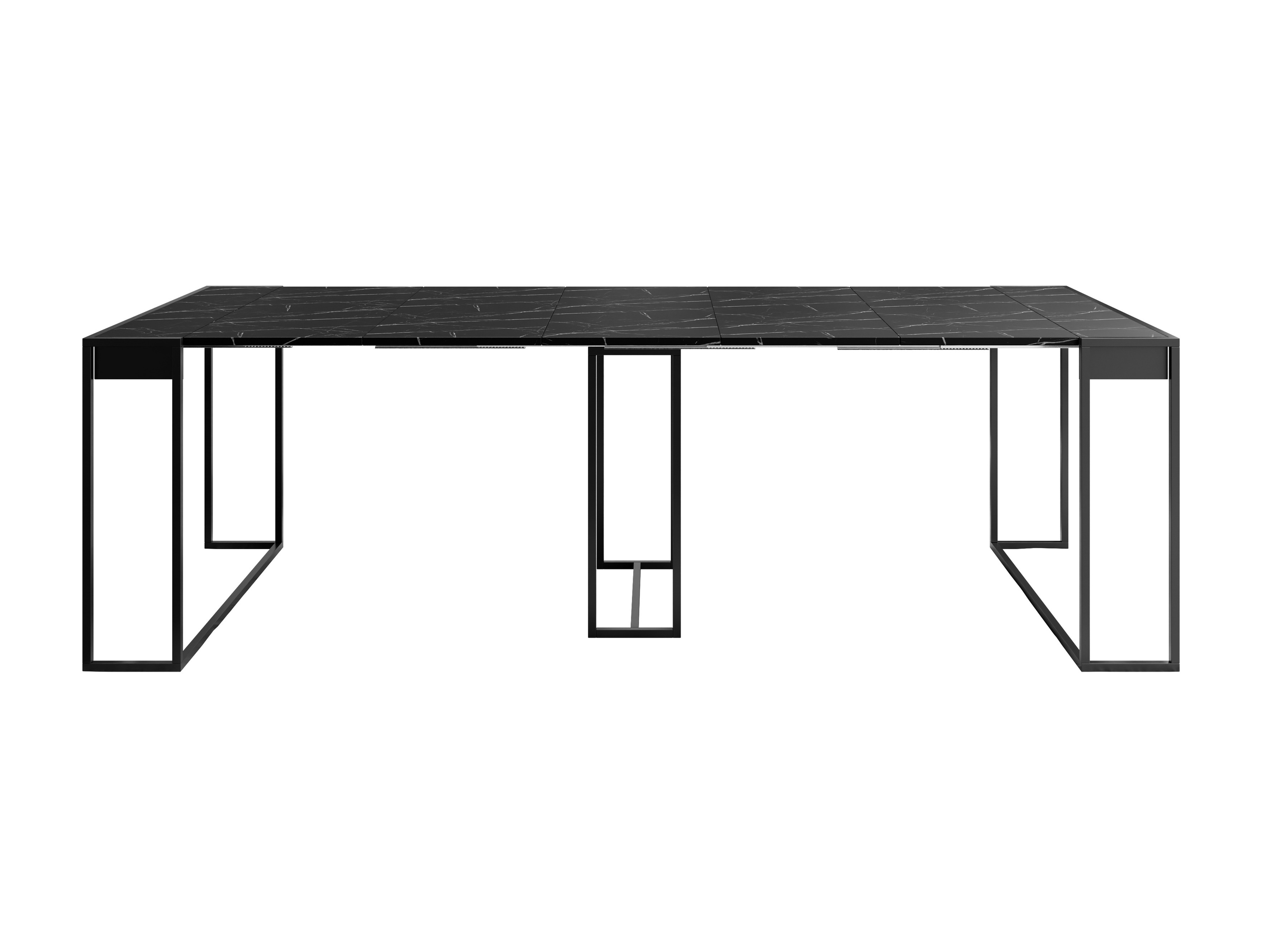Klapbord Oswego 180 (Sort + Sort marmor)