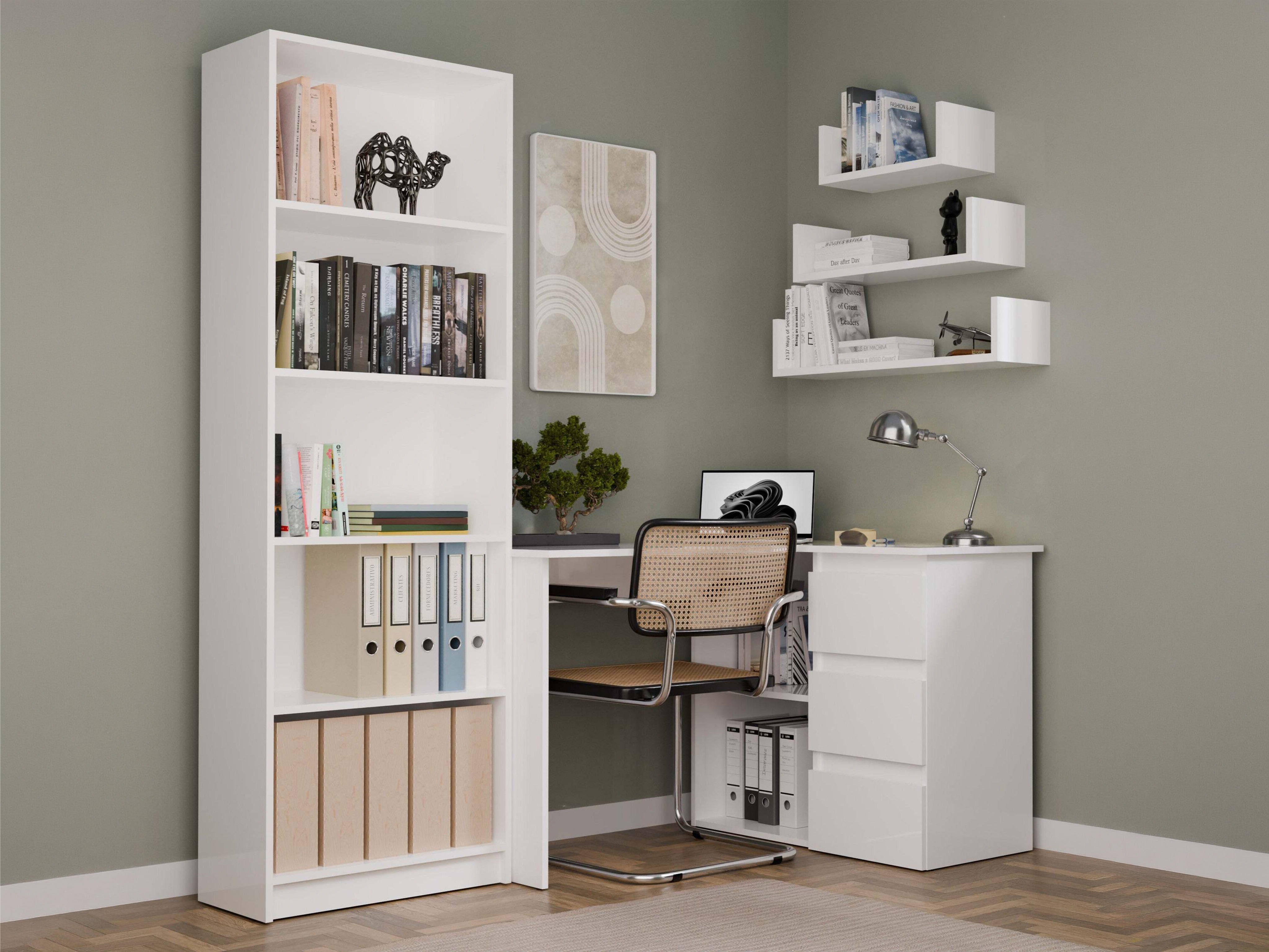 Hjørneskrivebord Mandeville 365 (Hvid)
